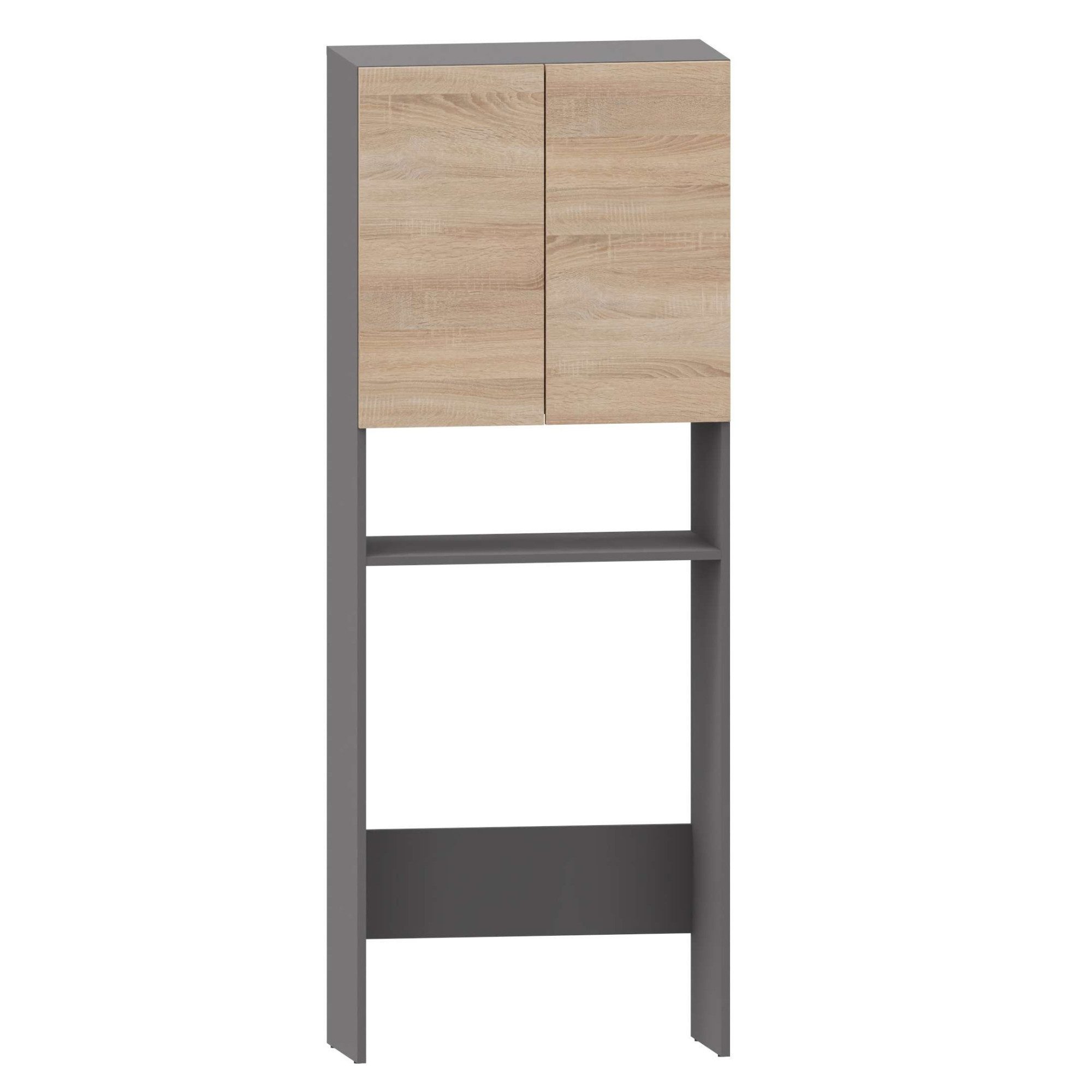 Home affaire Kast voor wasmachine Wisla met 2 deuren, breedte 68 cm, hoogte 180 cm ombouwkasten grijs