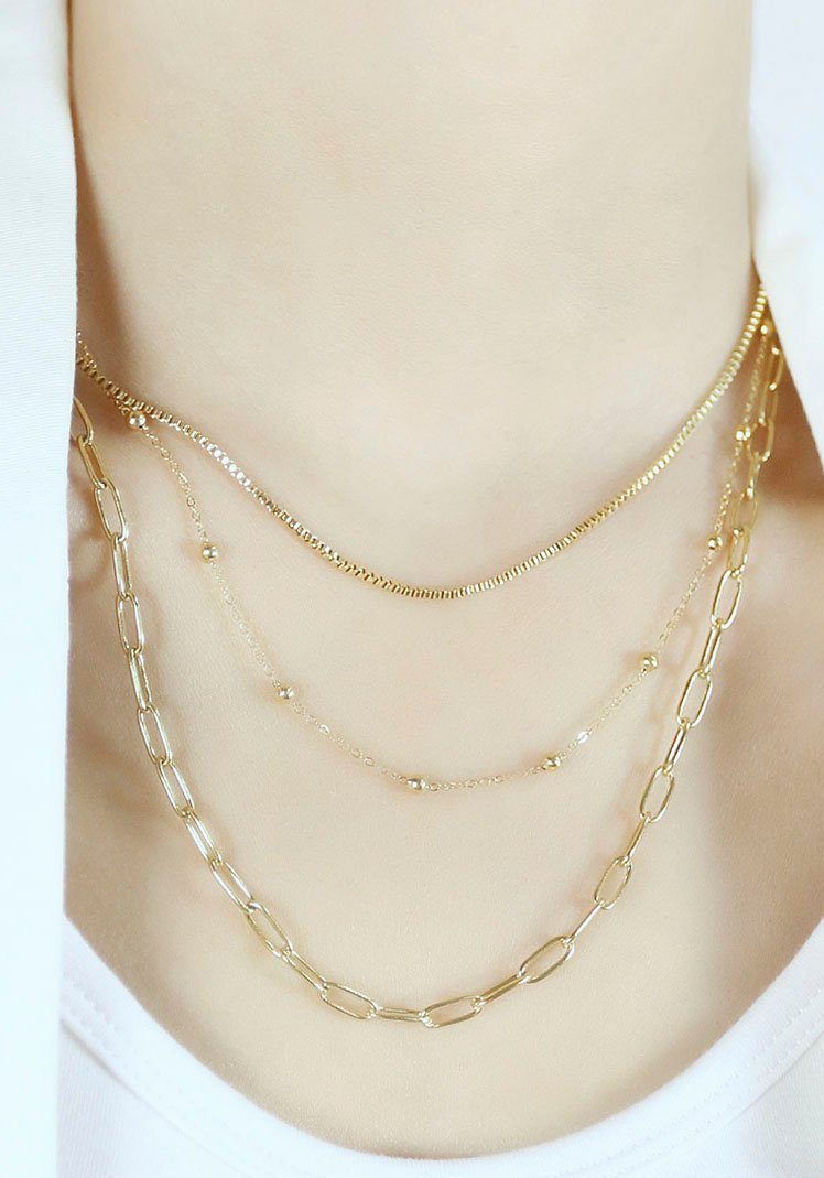 Firetti Edelstalen ketting Sieraad cadeau trio layerketting