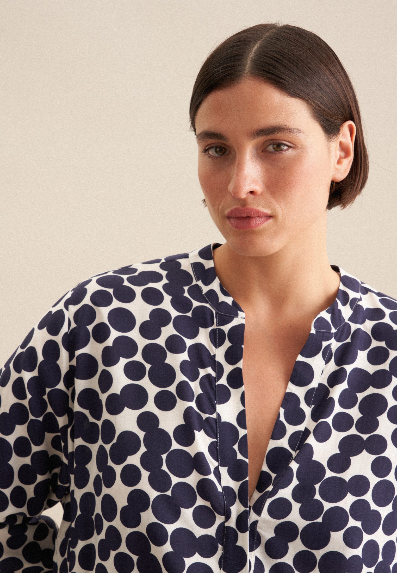 seidensticker Klassieke blouse Zwarte roos Tuniek stippen
