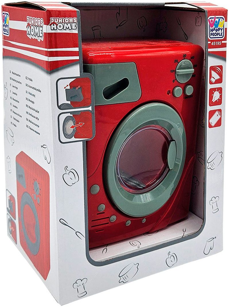 Happy People Kinderhuishoudset Wasmachine en strijkijzer met licht- en geluidseffect