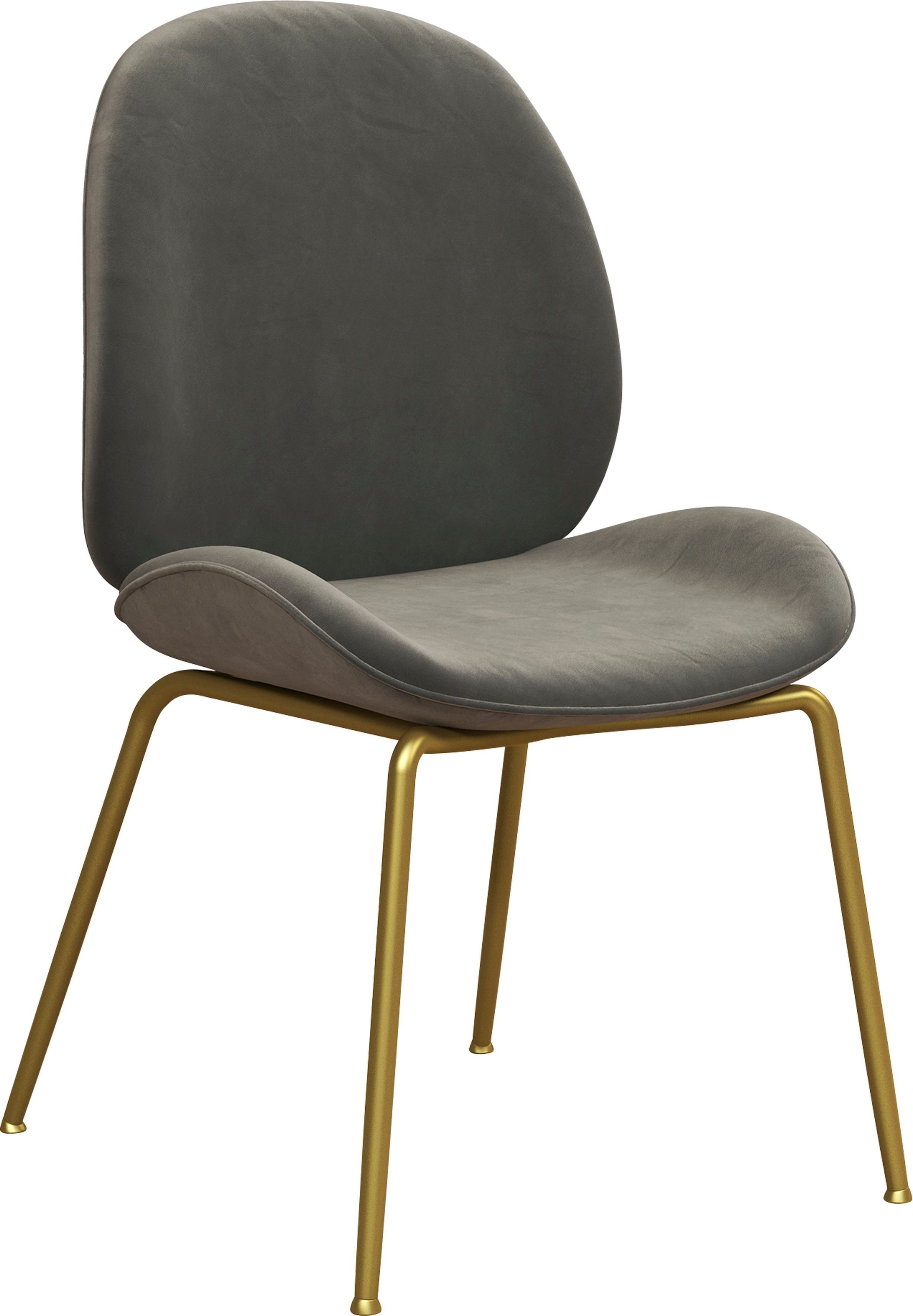 CosmoLiving by Cosmopolitan Eetkamerstoel Astor Zacht verdikte zitting en rugleuning, messingkleurig frame, zithoogte 47 cm (1 stuk)