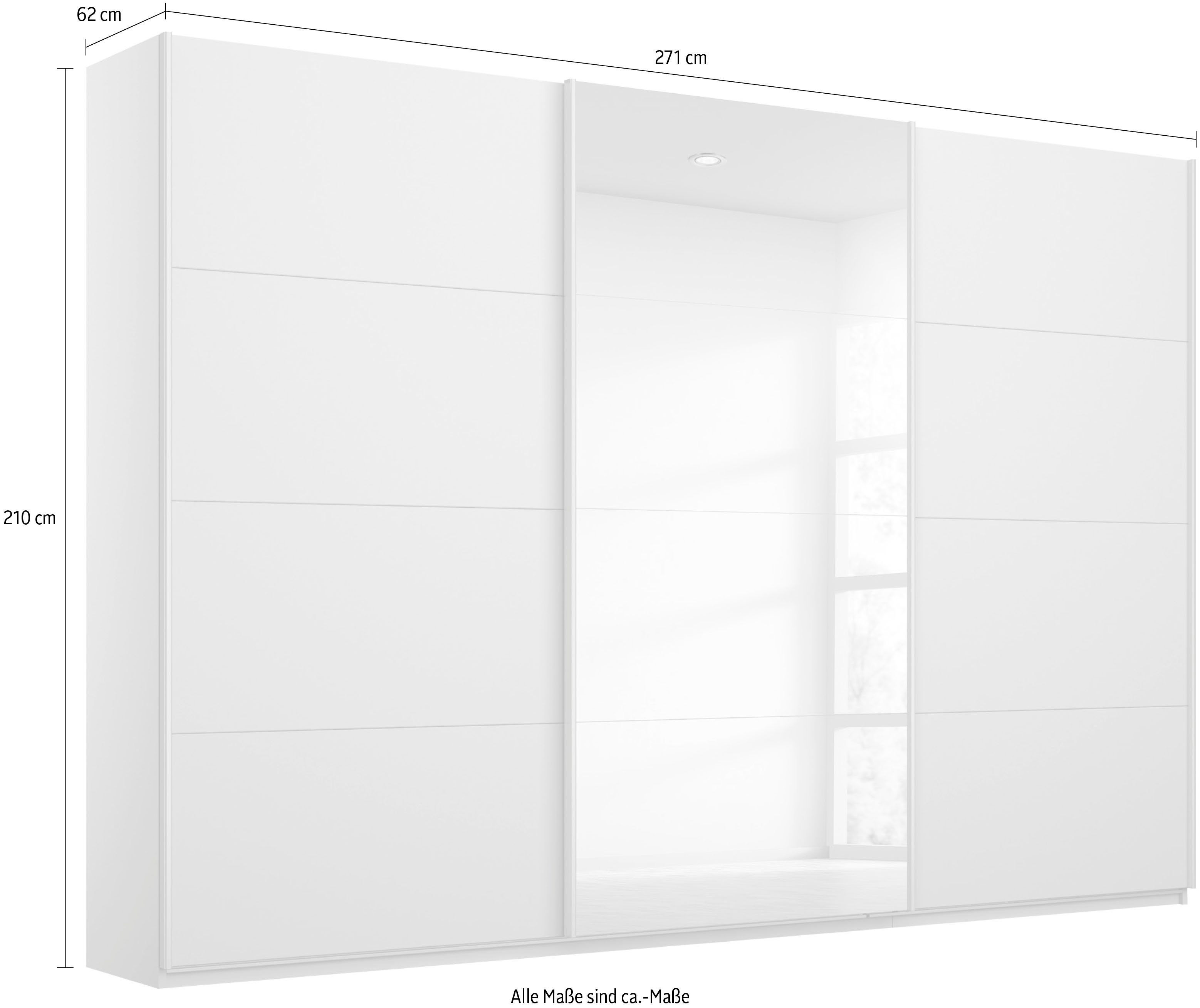 rauch Zweefdeurkast Kledingkast kast garderobe BESTSELLER KOLUNA met spiegel inclusief 2 binnenladen en extra legplanken made in germany