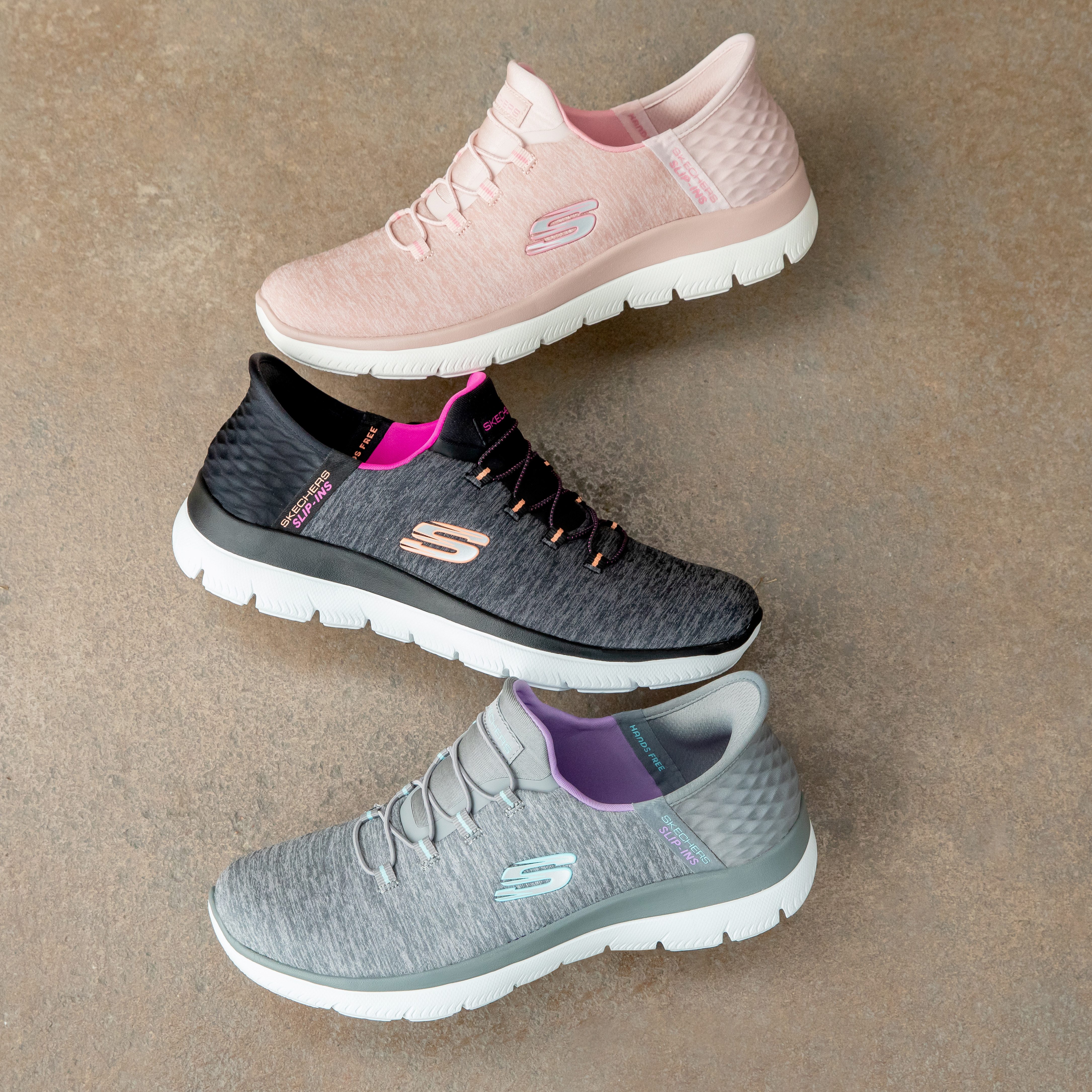 Skechers Instappers SUMMITS DAZZLING HAZE Slip-ins sneaker, vrijetijdsschoen met subtiele contrastdetails