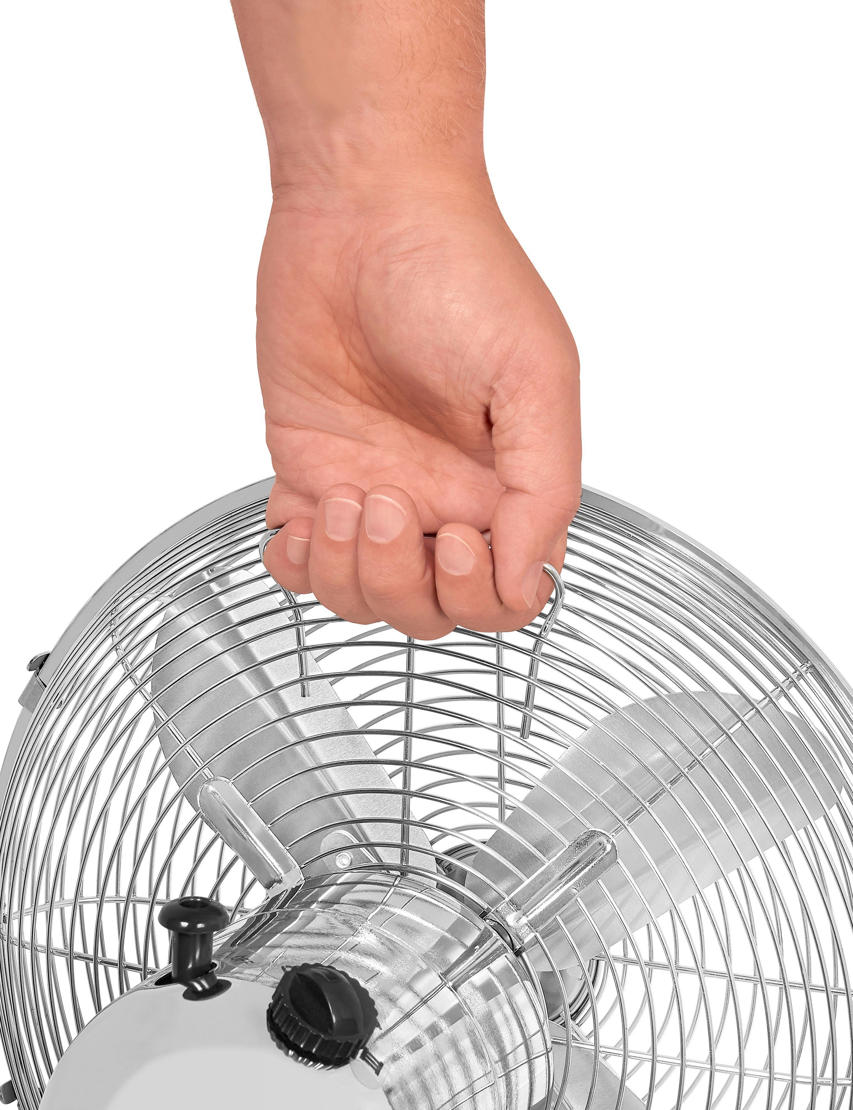 KLARBACH Staande ventilator VS 36001 ch Ø 40 cm, volmetaal, 50 W vermogen, verstelbare hoek