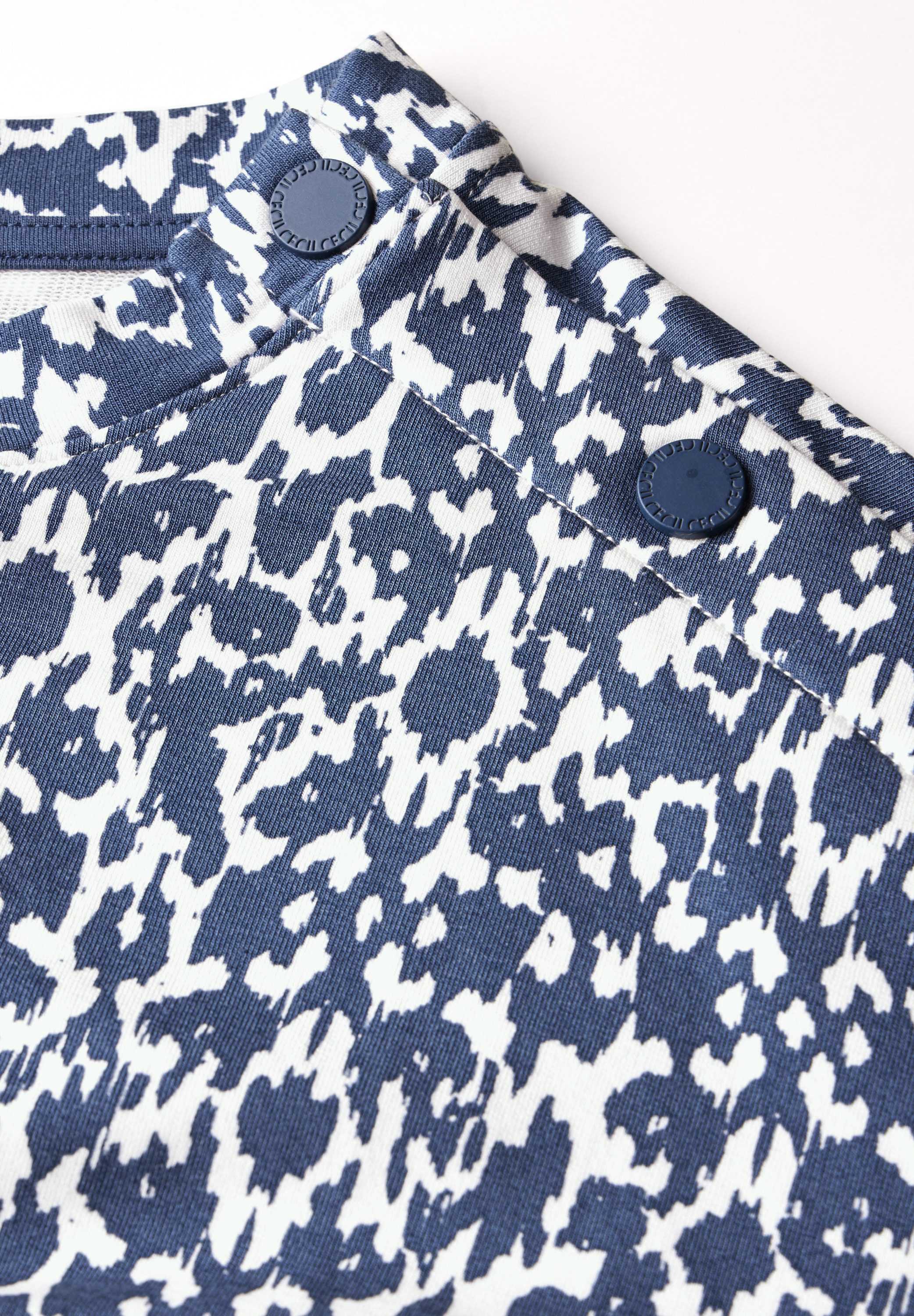 Cecil Shirt met print met minimalprint en knoopdetail