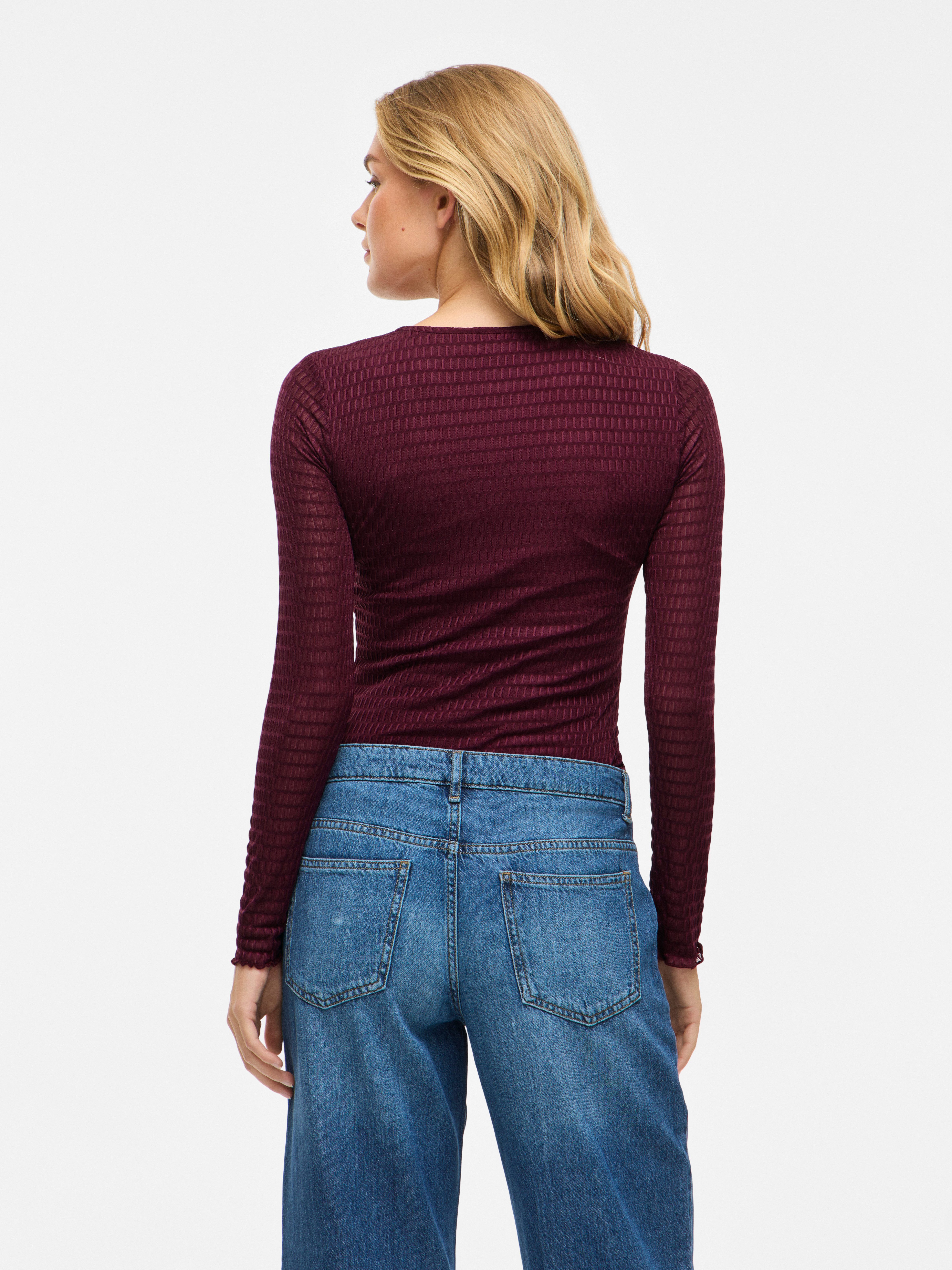 Vila Shirt met lange mouwen VILARINE O-NECK L/S TOP - NOOS