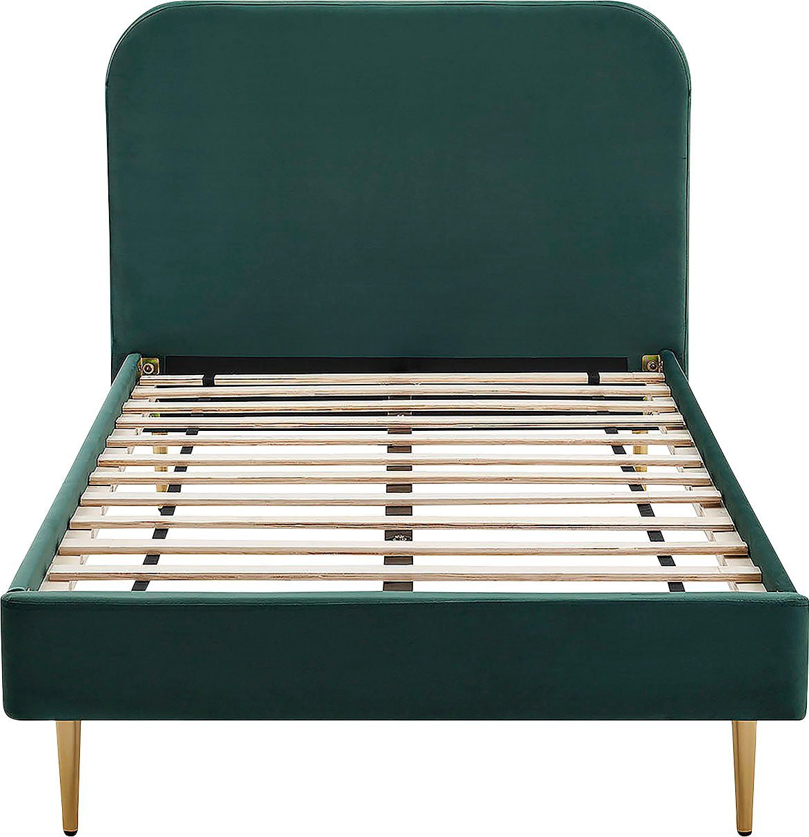 SalesFever Gestoffeerd bed Poten chroom goudkleur bedden groen