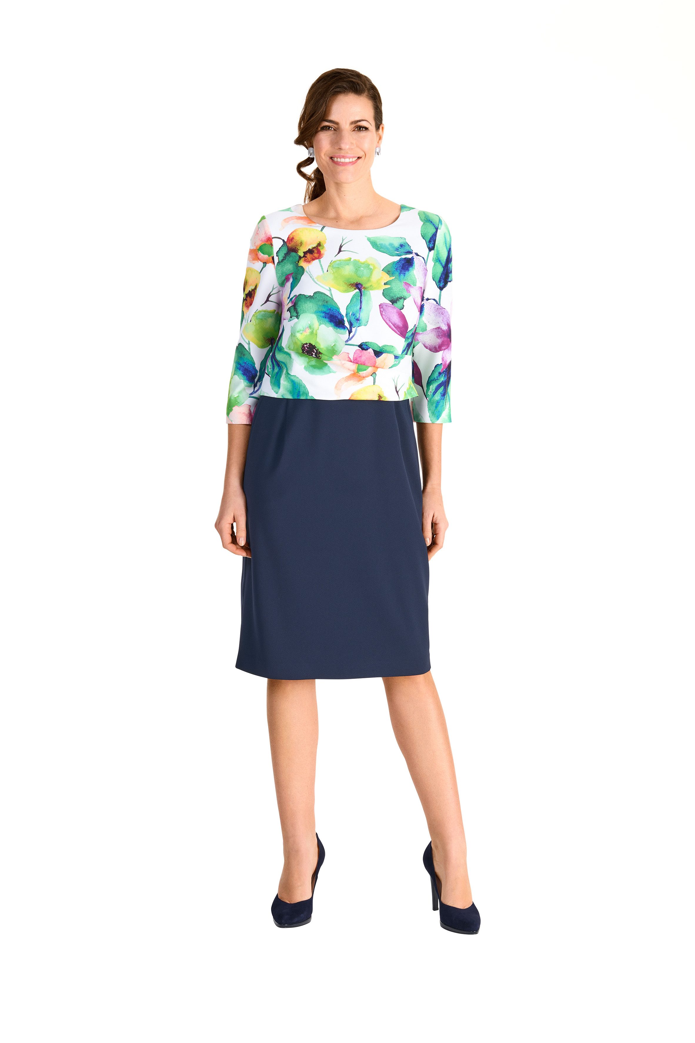 HERMANN LANGE Collection Cocktailjurk met bloemenprint en effen rok