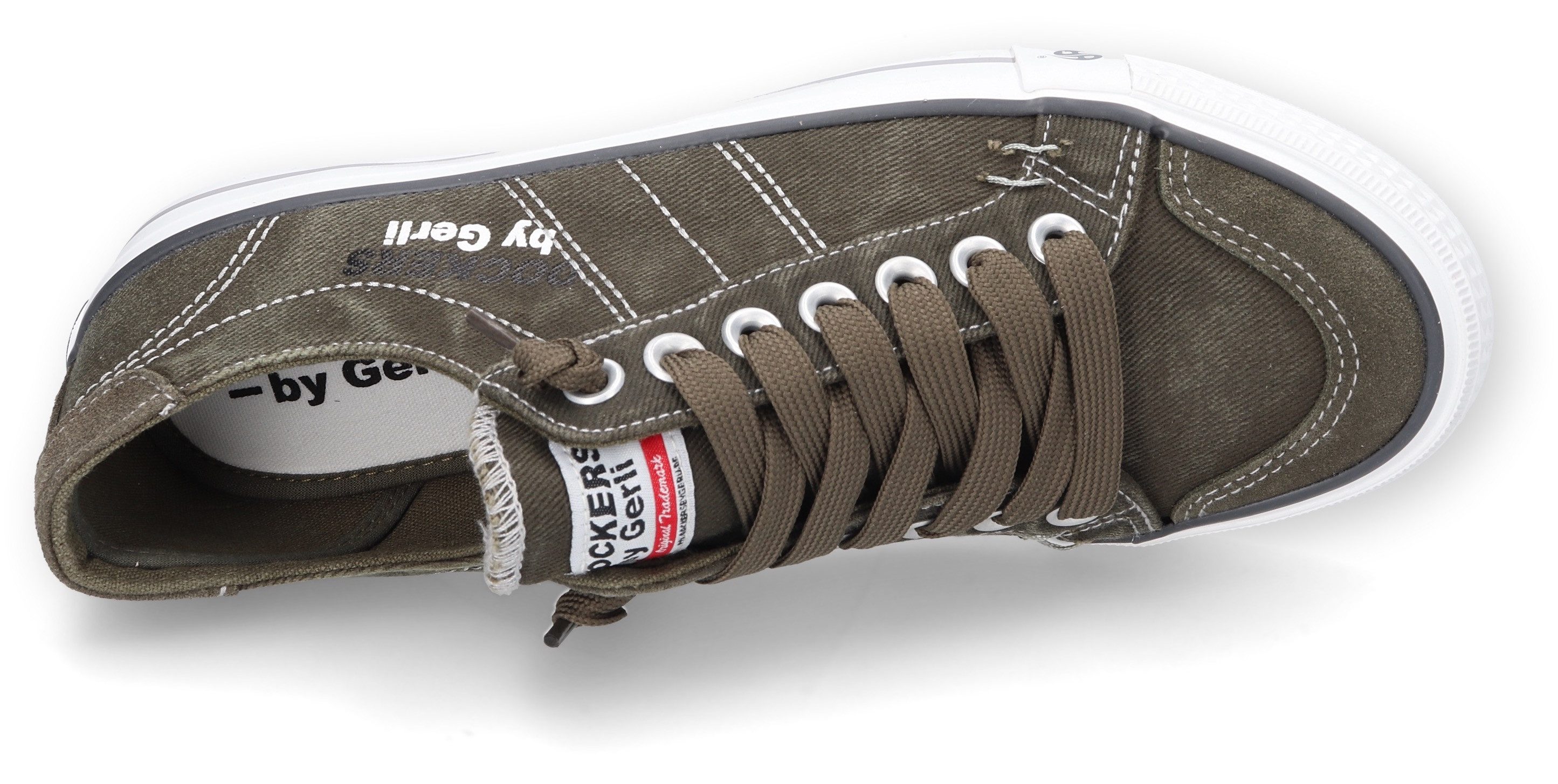 Dockers by Gerli Slip-on sneakers , vrijetijdsschoen, retro sneaker, fake veters, in coole jeanslook