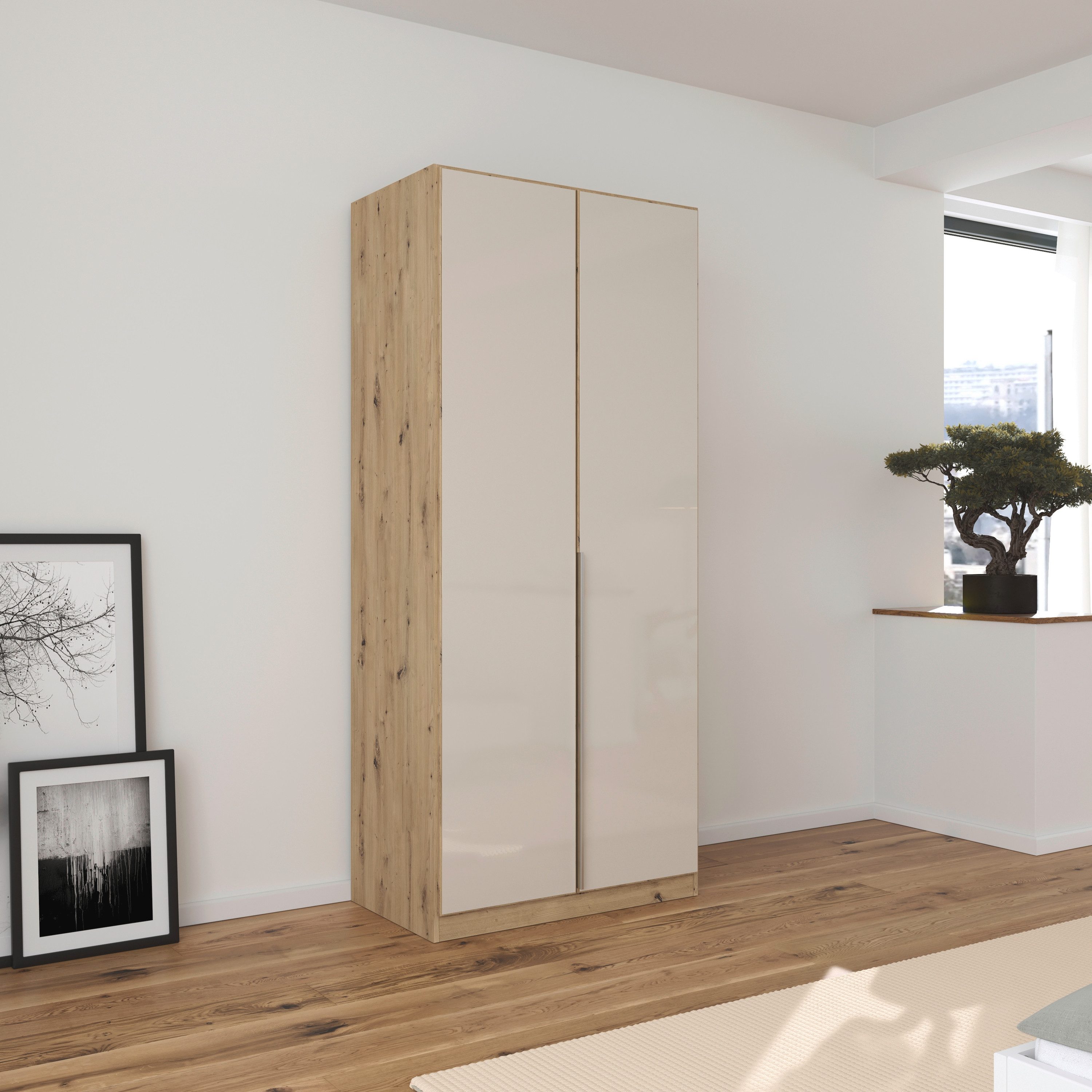rauch Draaideurkast Kledingkasten kast garderobe AGORDO met glazen front doordachte binnenuitrusting, in 6 breedtes en 2 hoogtes made in germany