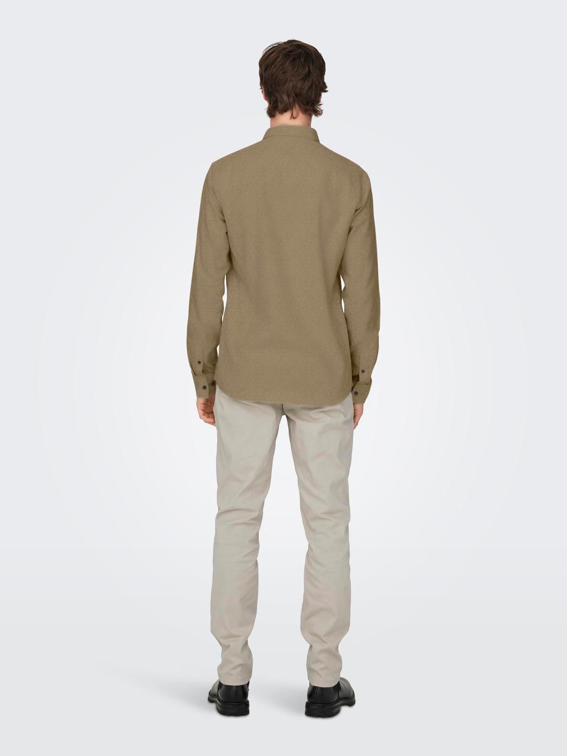 ONLY & SONS Overhemd met lange mouwen ONSGUDMUND SLIM 1-PKT SOLID SHIRT NOOS