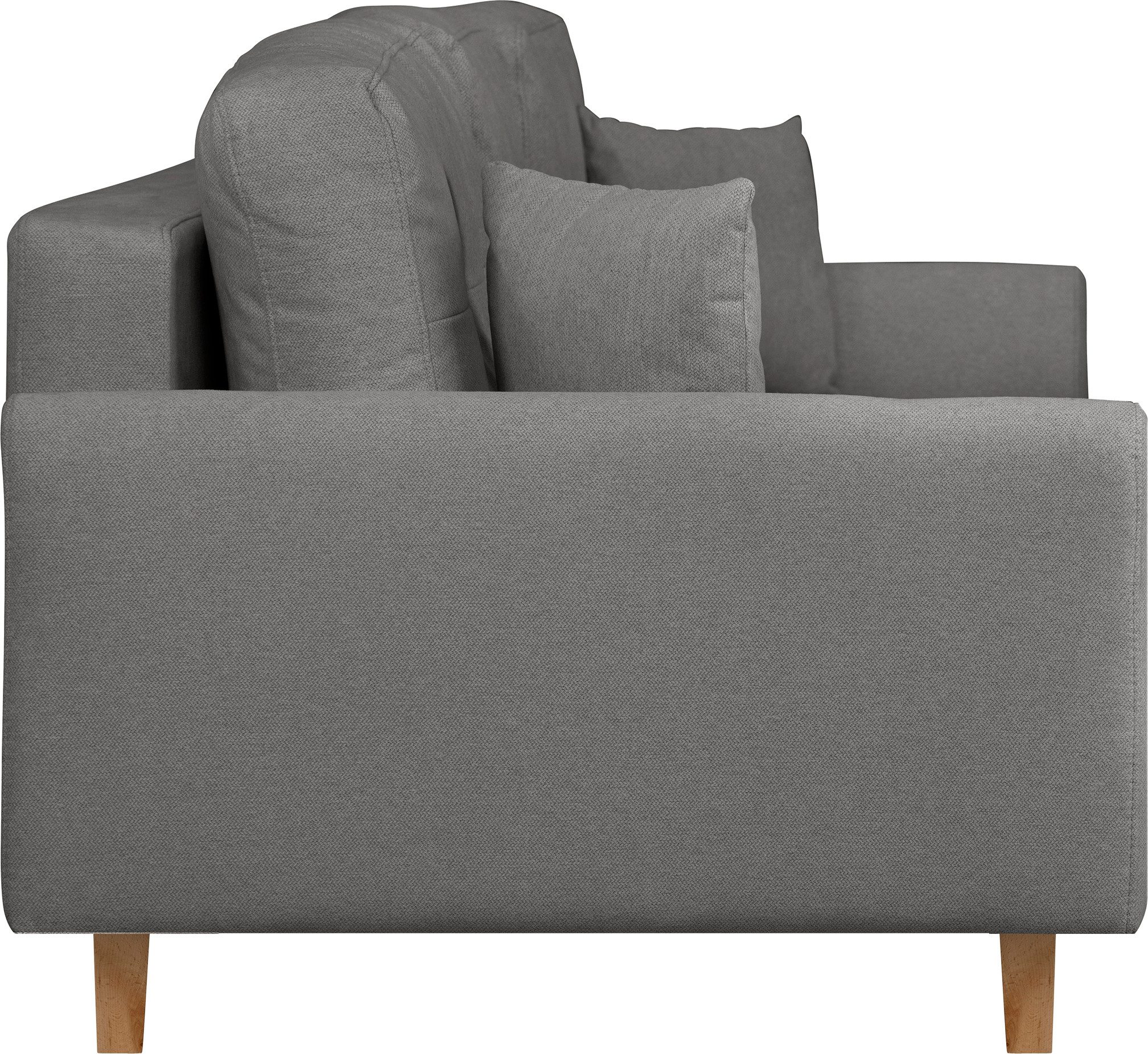 Home affaire 2-zitsbank TRIPLO met golfsysteem, afmetingen B/D/H: 165/100/89 cm Bank met stiksel in het ruggebied, incl. rugkussen en sierkussen