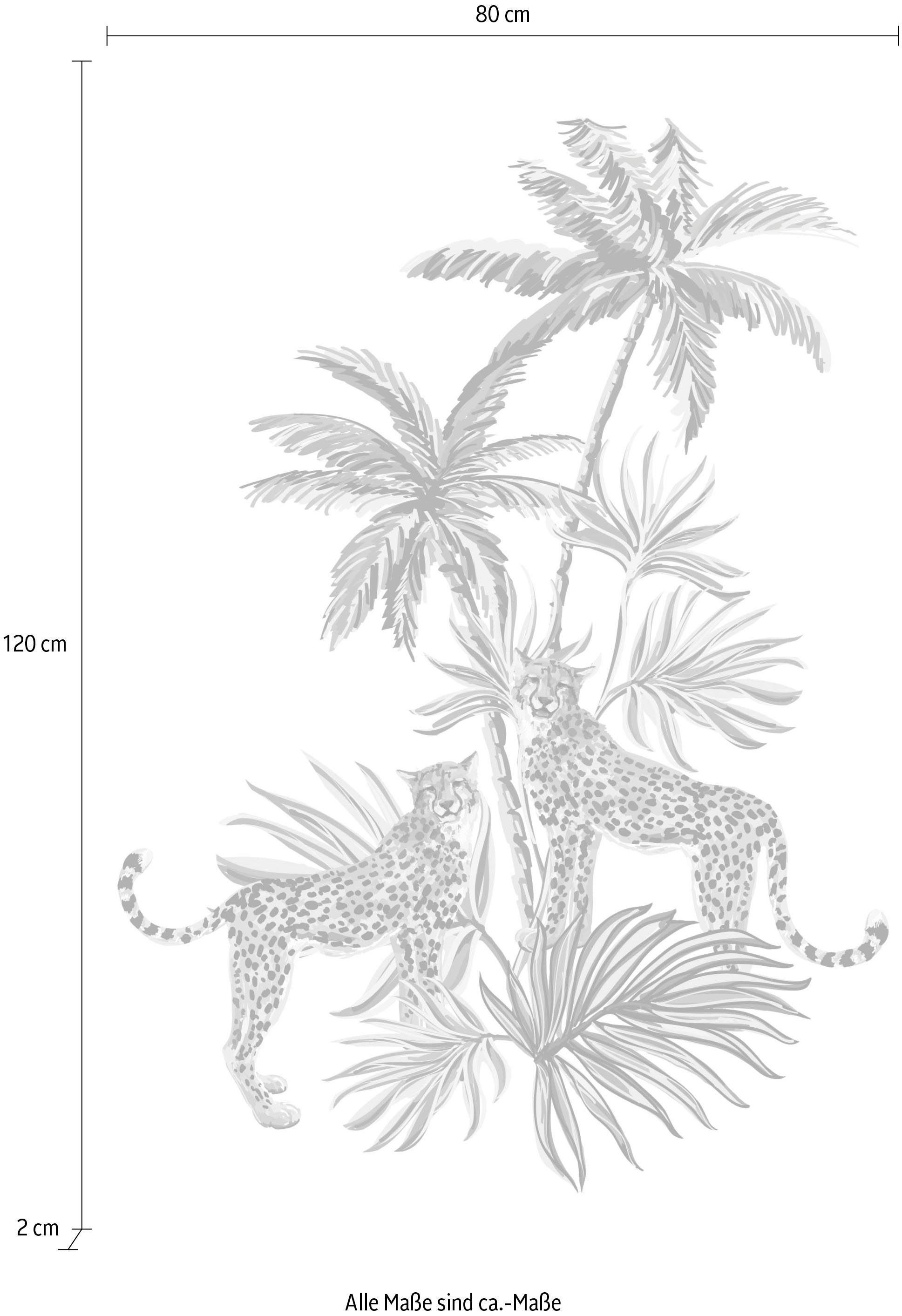 queence Artprint op linnen Leopard Premium canvasstof, handgemaakt in Duitsland