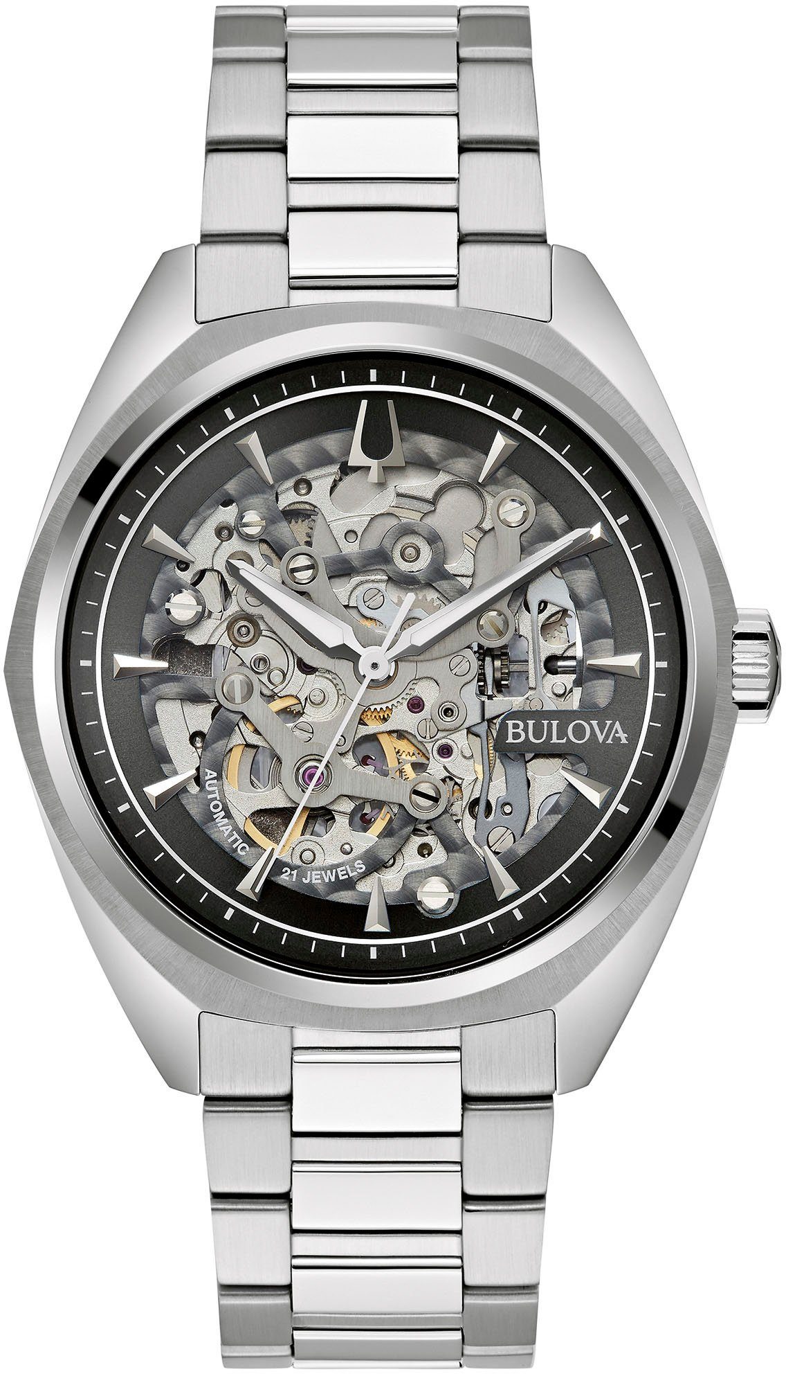 Bulova Automatisch horloge 96A292 Horloge, mechanisch, herenhorloge, roestvrijstalen band heren horloges zilver(kleur)
