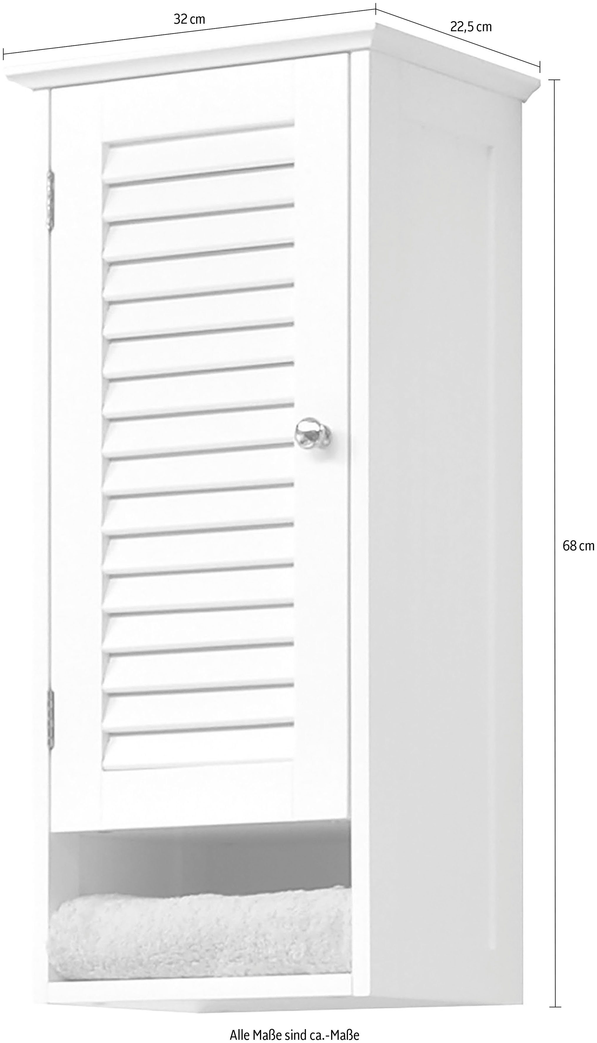 Saphir Hangend kastje Quickset 928 Wandbadkamermeubel , 1 deur, 1 plank, 1 nis