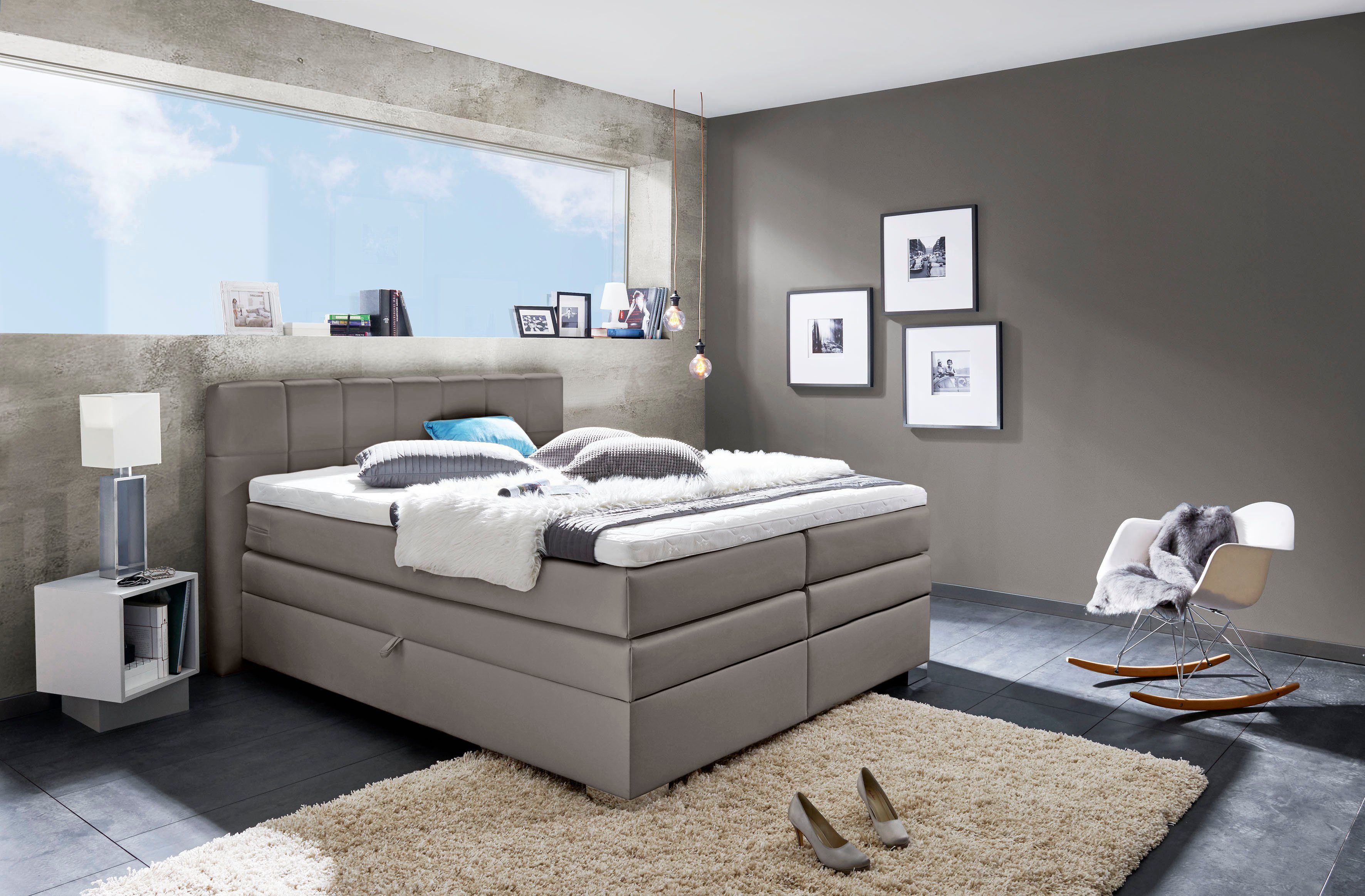 INOSIGN Boxspring Airdrie inclusief bedkist en topper