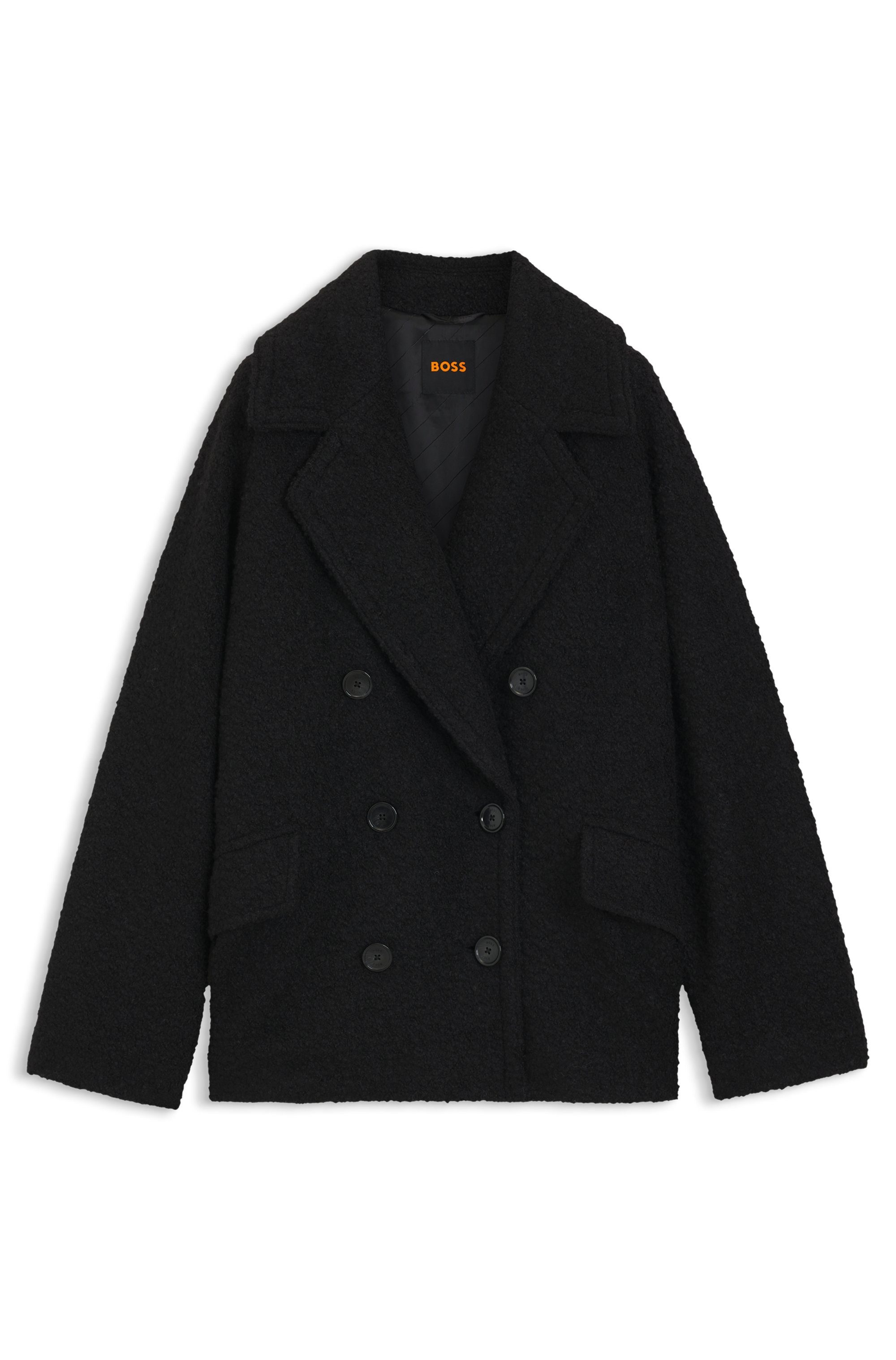Boss Orange Caban Premium Damesmode in boxy-fit met bouclé-structuur