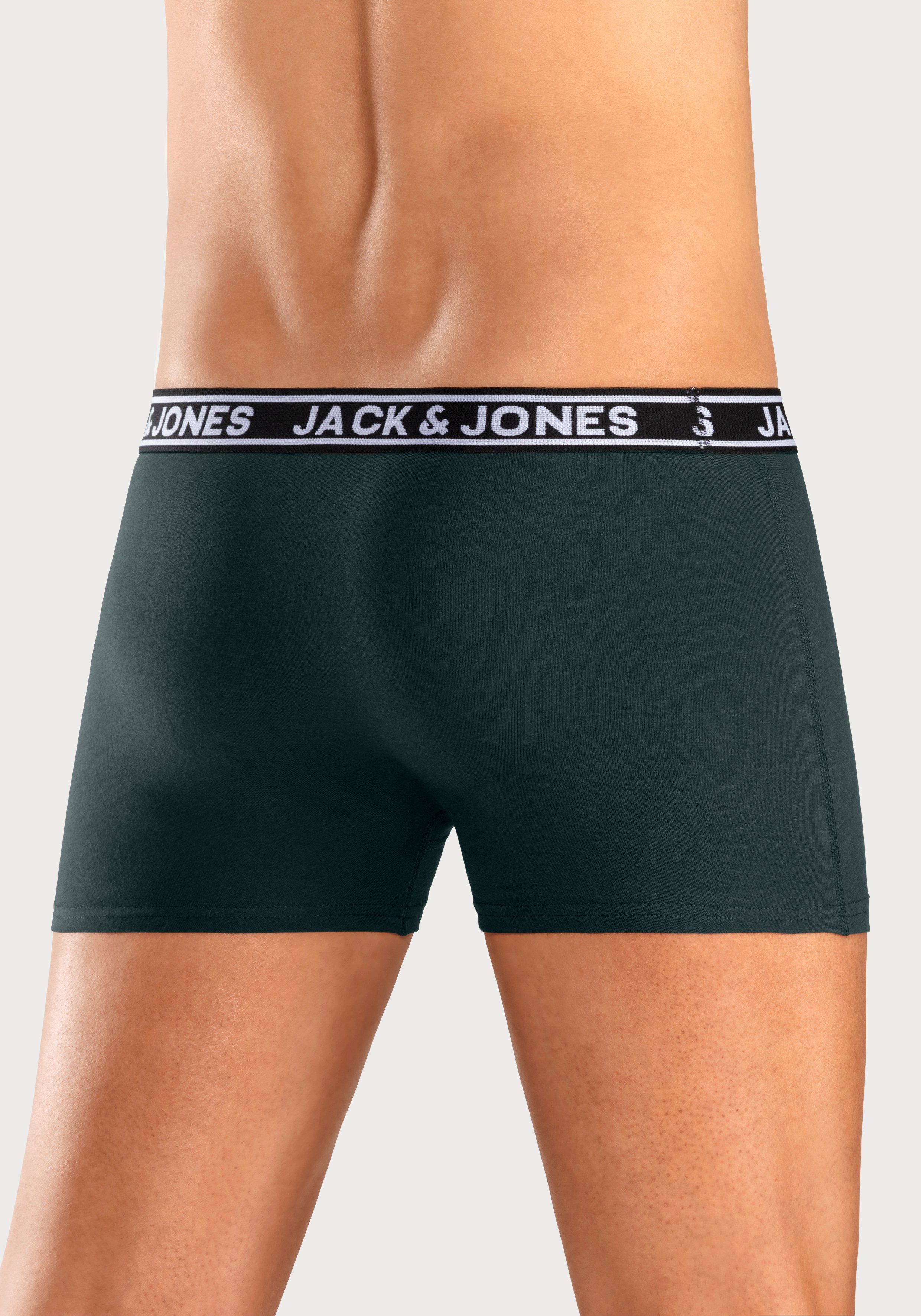 Jack & Jones Trunk JACCRISP in 6-pack met logoband en stretchcomfort effen met kleuraccent, modieus, nauwsluitend, katoenmix (set, 6 stuks)