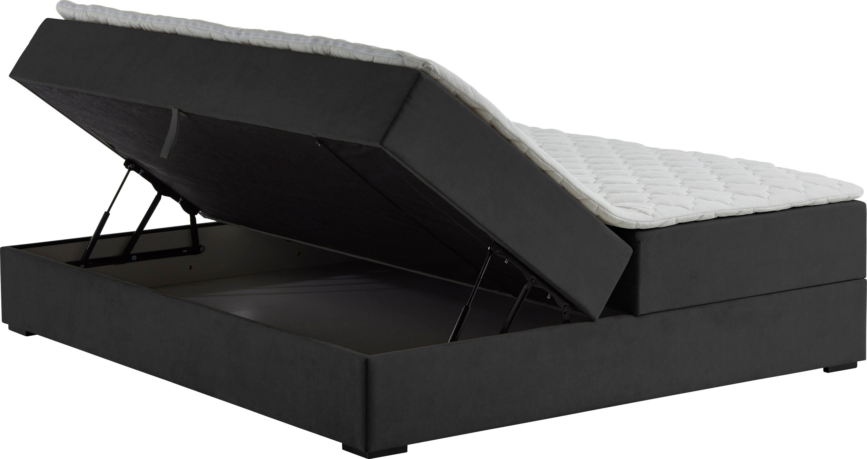 ATLANTIC home collection Boxspring Lucy zonder hoofdbord, vrij plaatsbaar, met bedkist