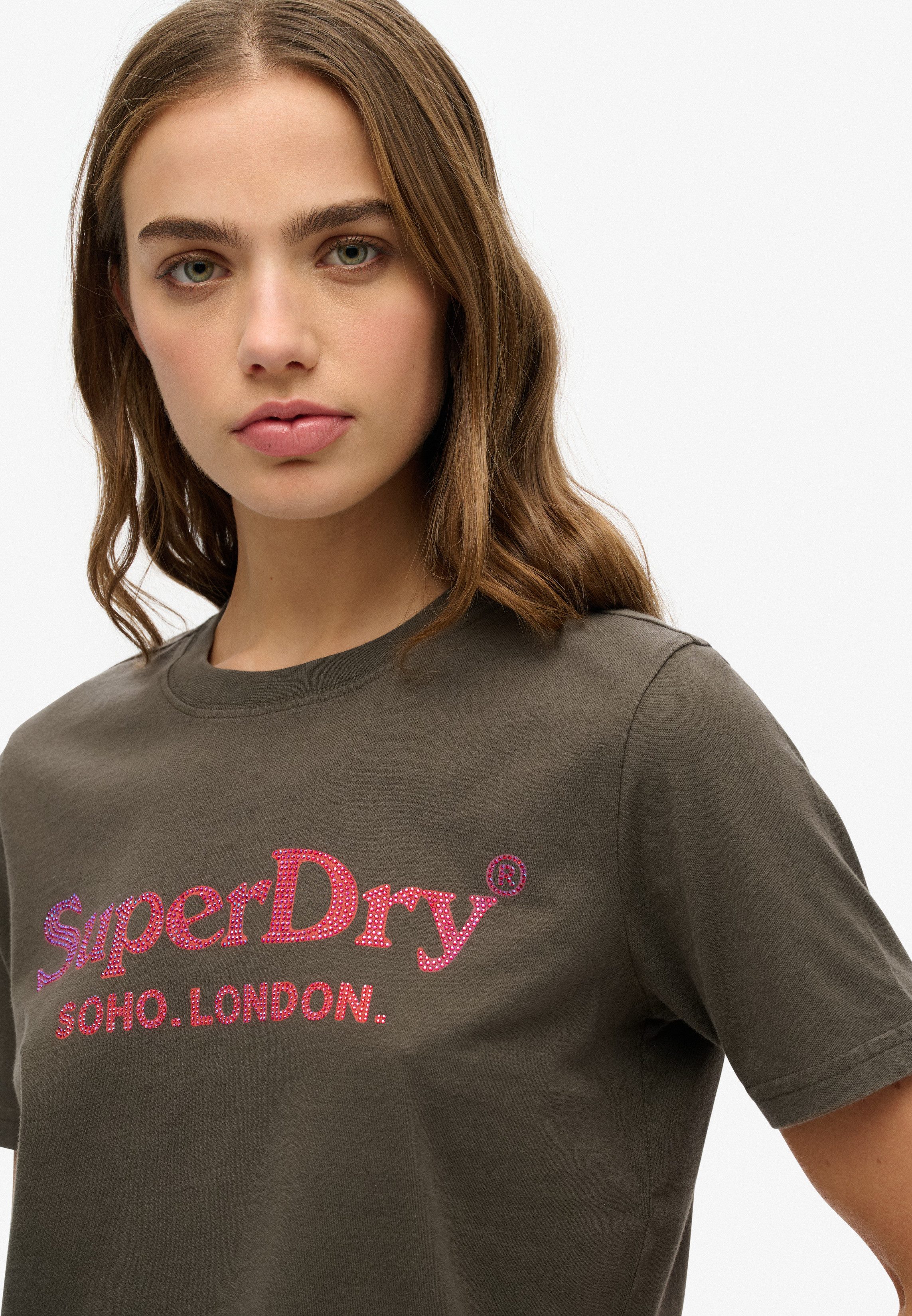Superdry Shirt met korte mouwen VENUE METALLIC RELAXED TEE