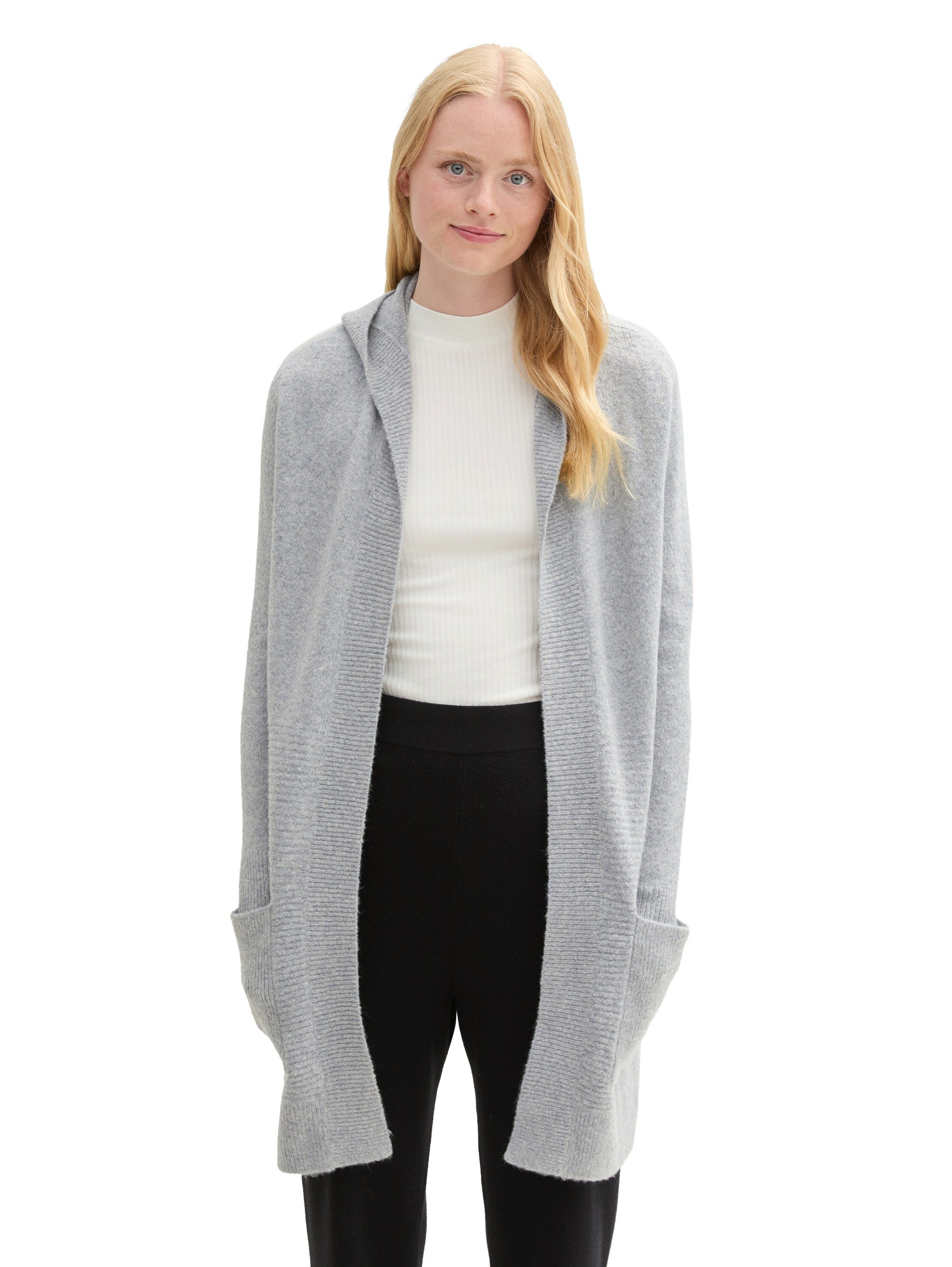 Tom Tailor Denim Cardigan met een capuchon dames cardigans maat XXL (44) grijs