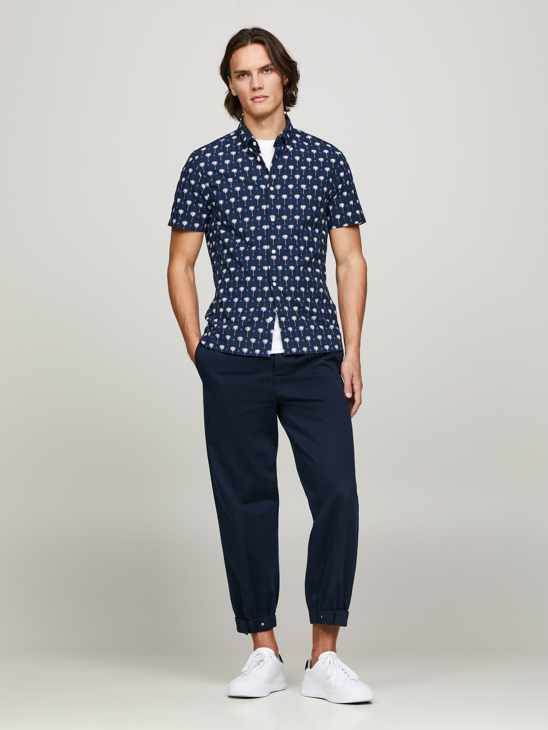 Tommy Hilfiger Overhemd met korte mouwen MINI PALM PRINT SF SHIRT