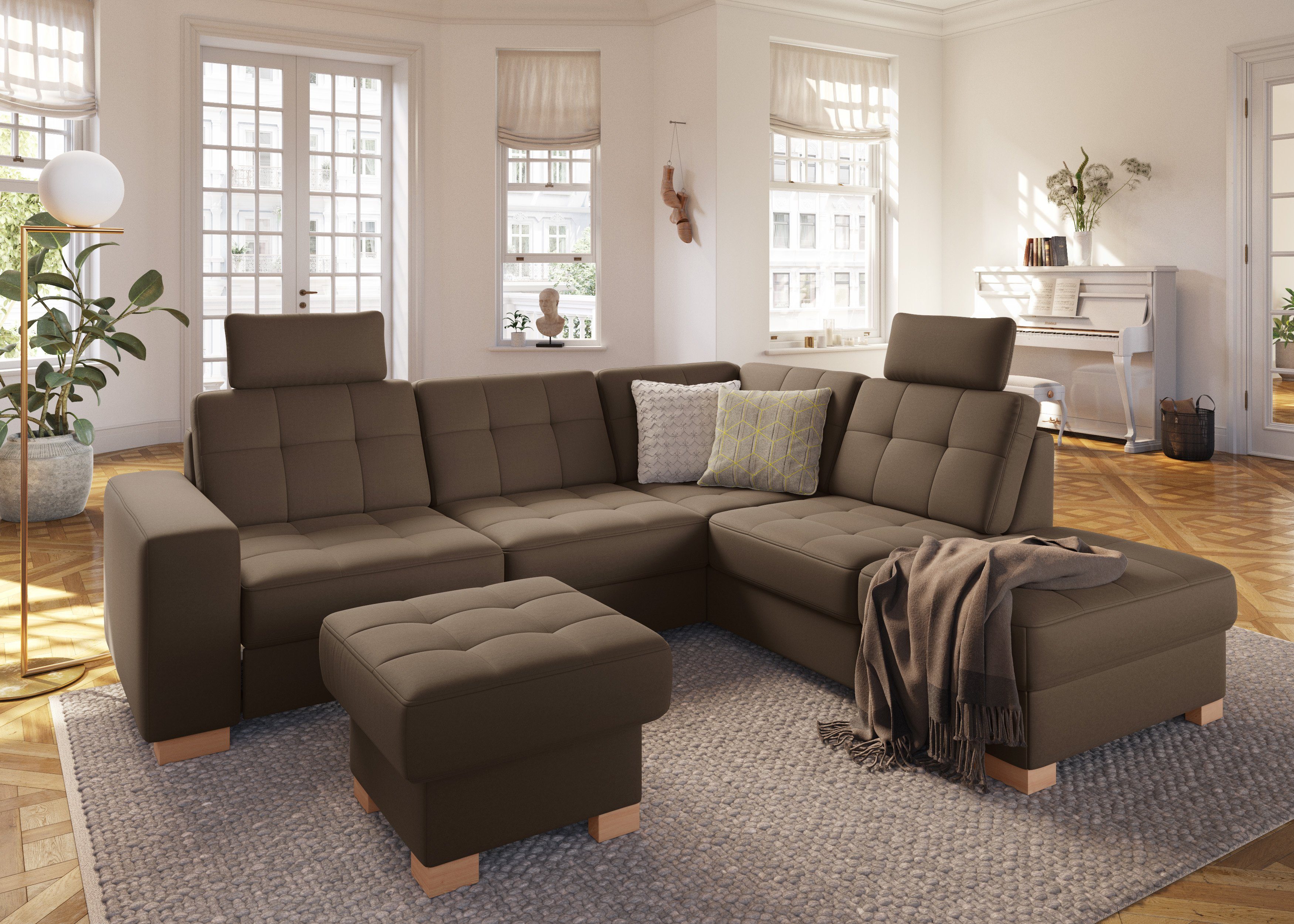 sit&more Hoekbank Quincy L-vorm naar keuze met slaapfunctie en bedkist