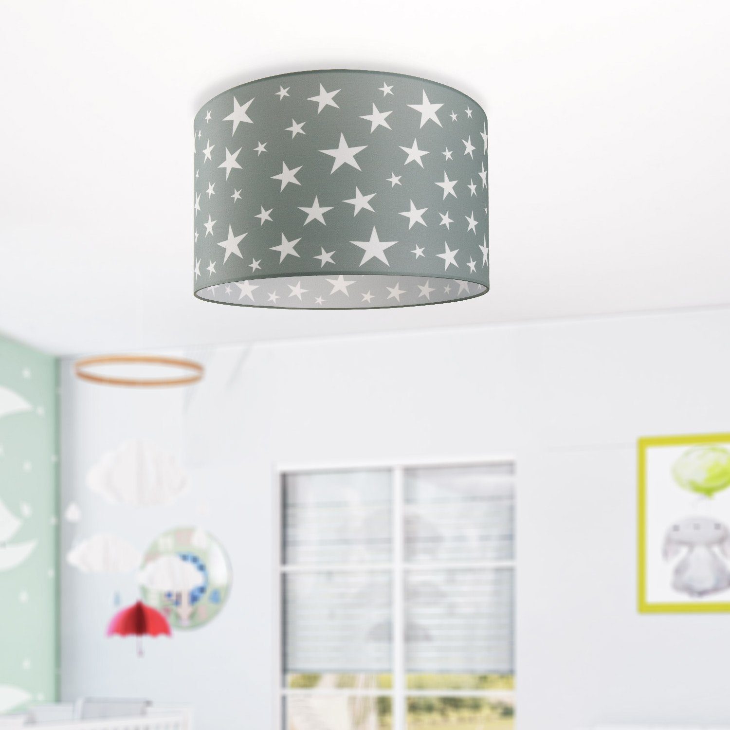 Paco Home Plafondlamp Capri 315 Kinderlamp plafondlamp LED kinderkamer lamp sterrenhemel-motief E27