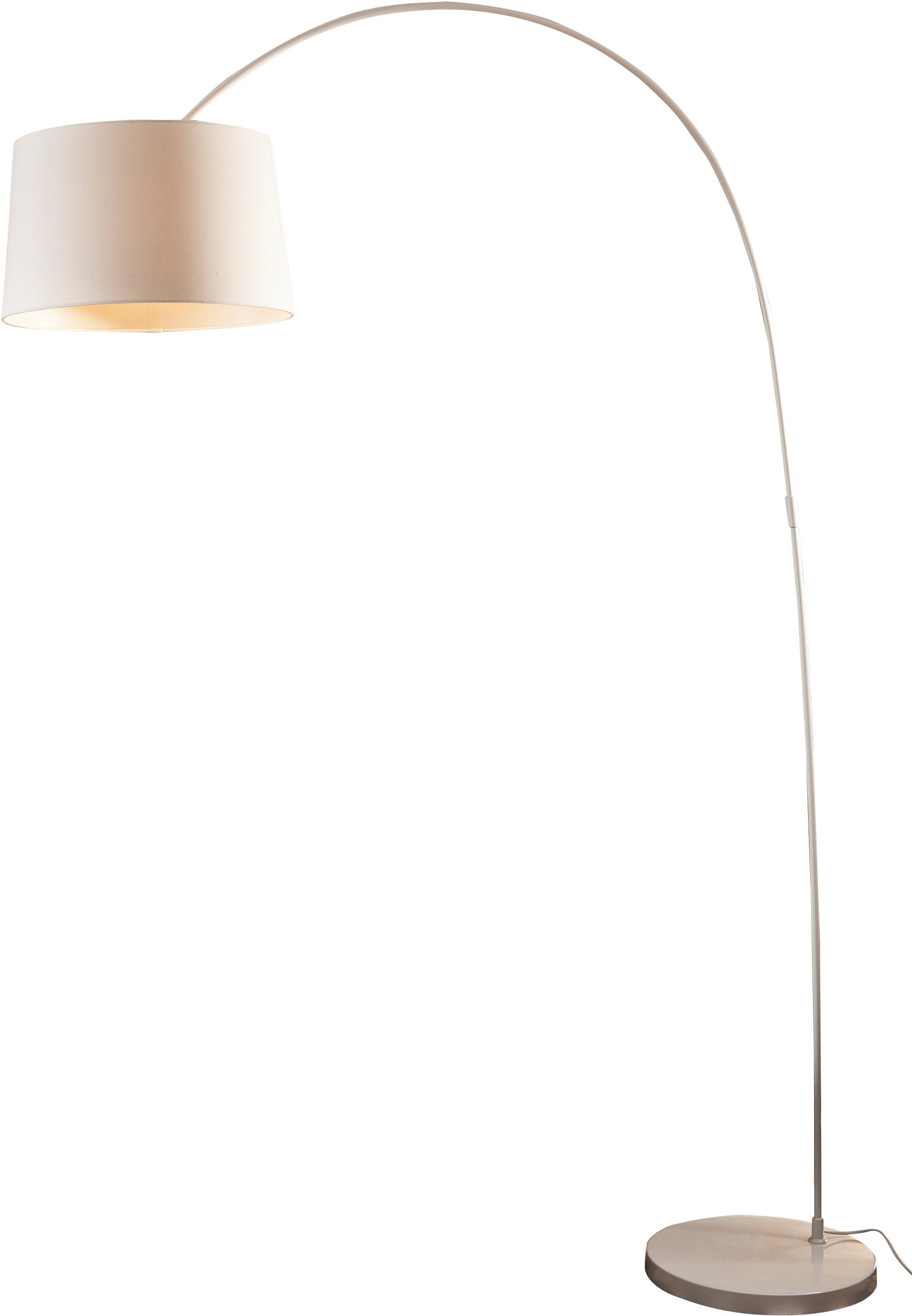 SalesFever Booglamp Valdis met dimschakelaar, echte marmeren voet (1 stuk) vloerlampen maat 1 St. wit