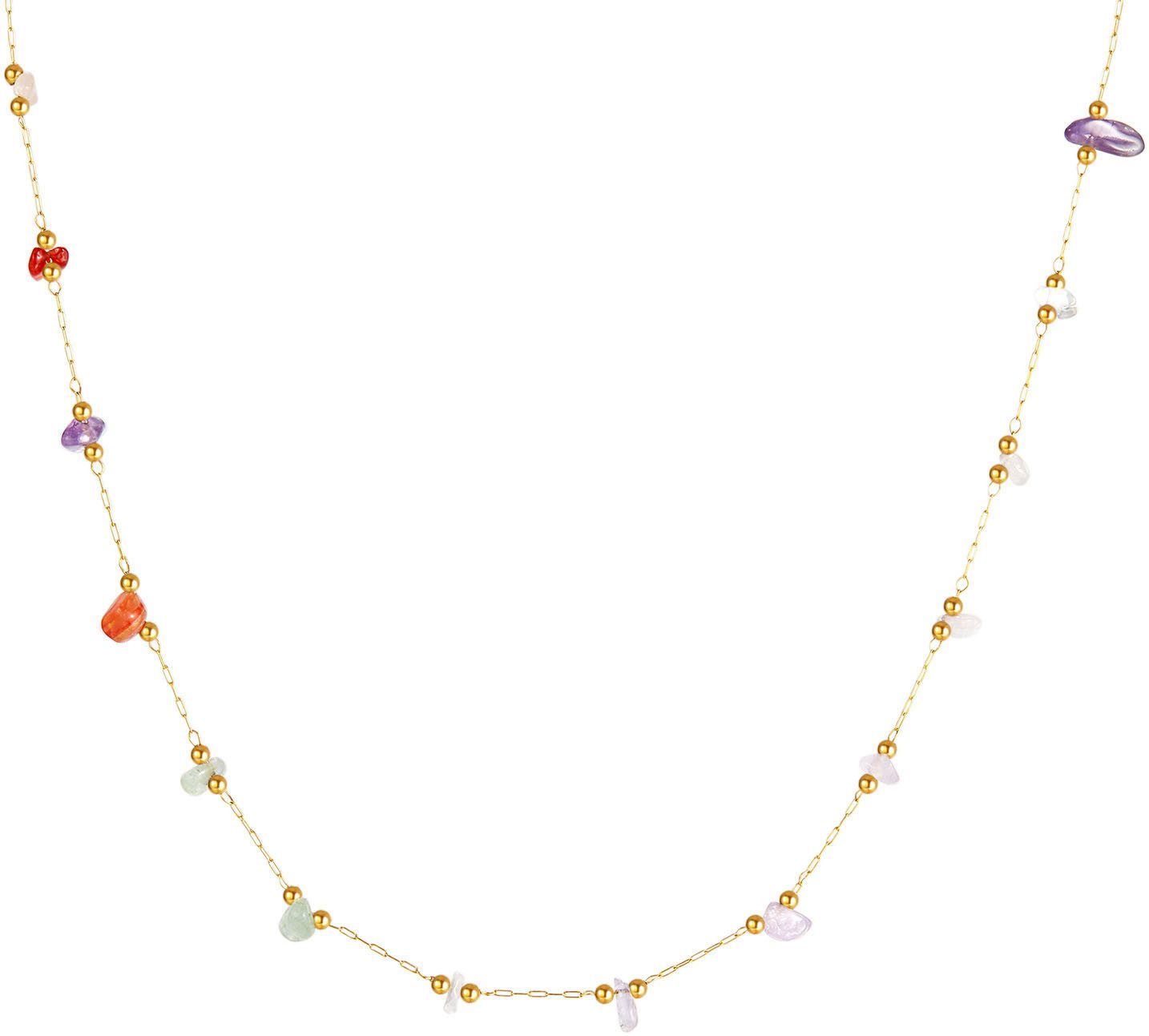 Firetti Ketting zonder hanger Sieraad cadeau roestvrij staal halssieraad halsketting edelsteen dames kettingen multicolor