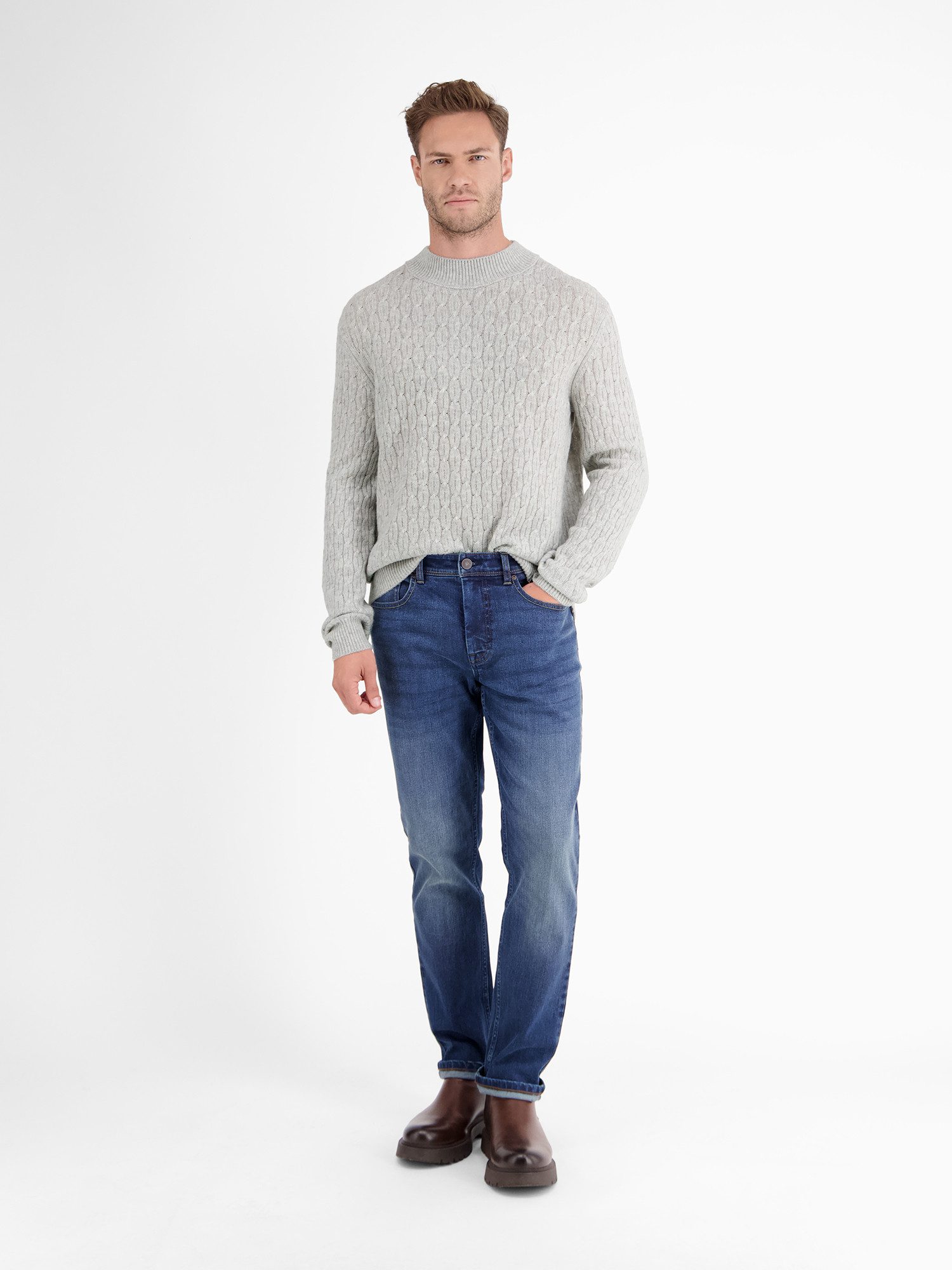 Lerros Gebreide trui LERROS kabelgebreide pullover met turtleneck