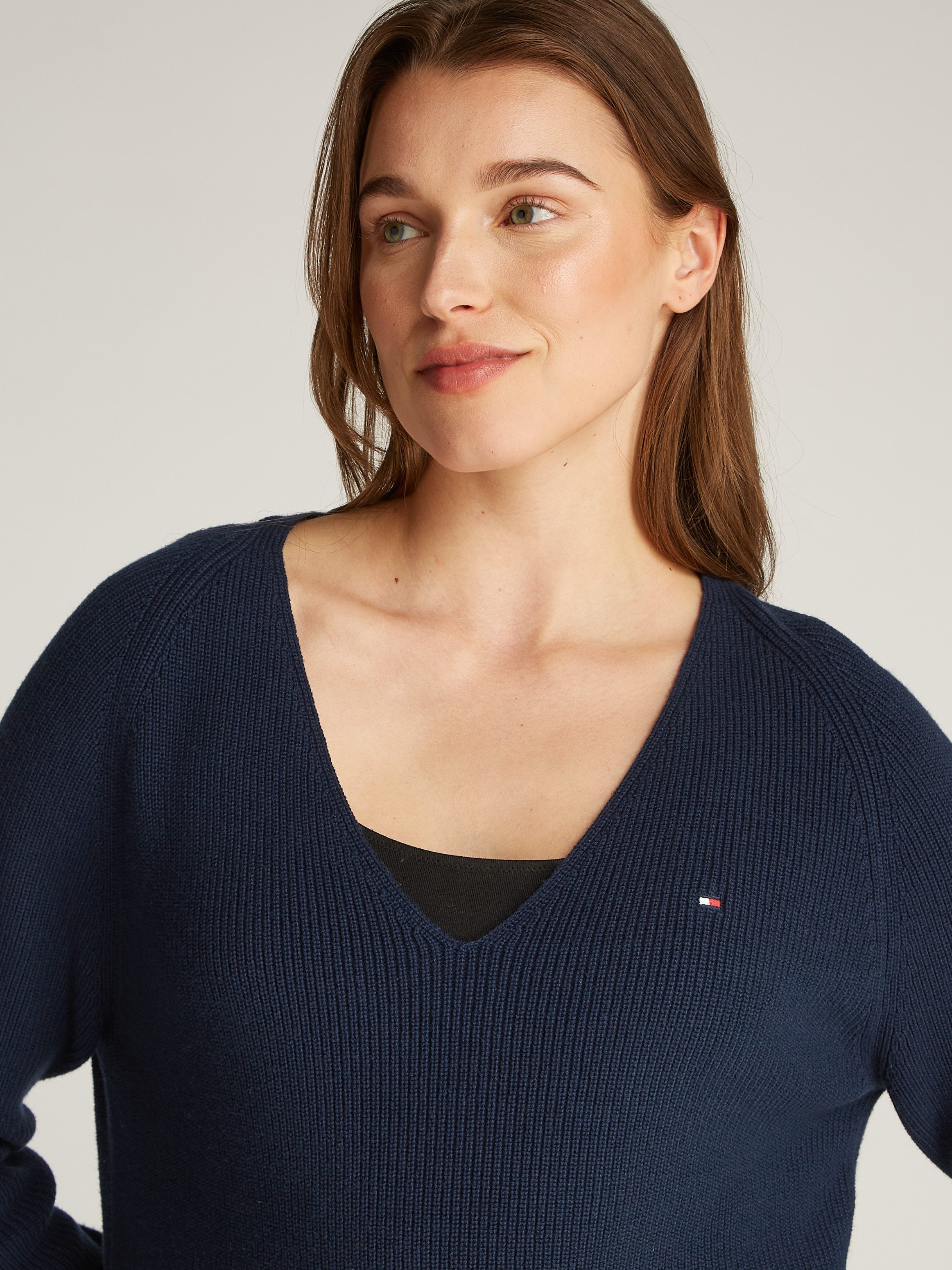 Tommy Hilfiger Gebreide trui CO CARDI STITCH V-NK LS