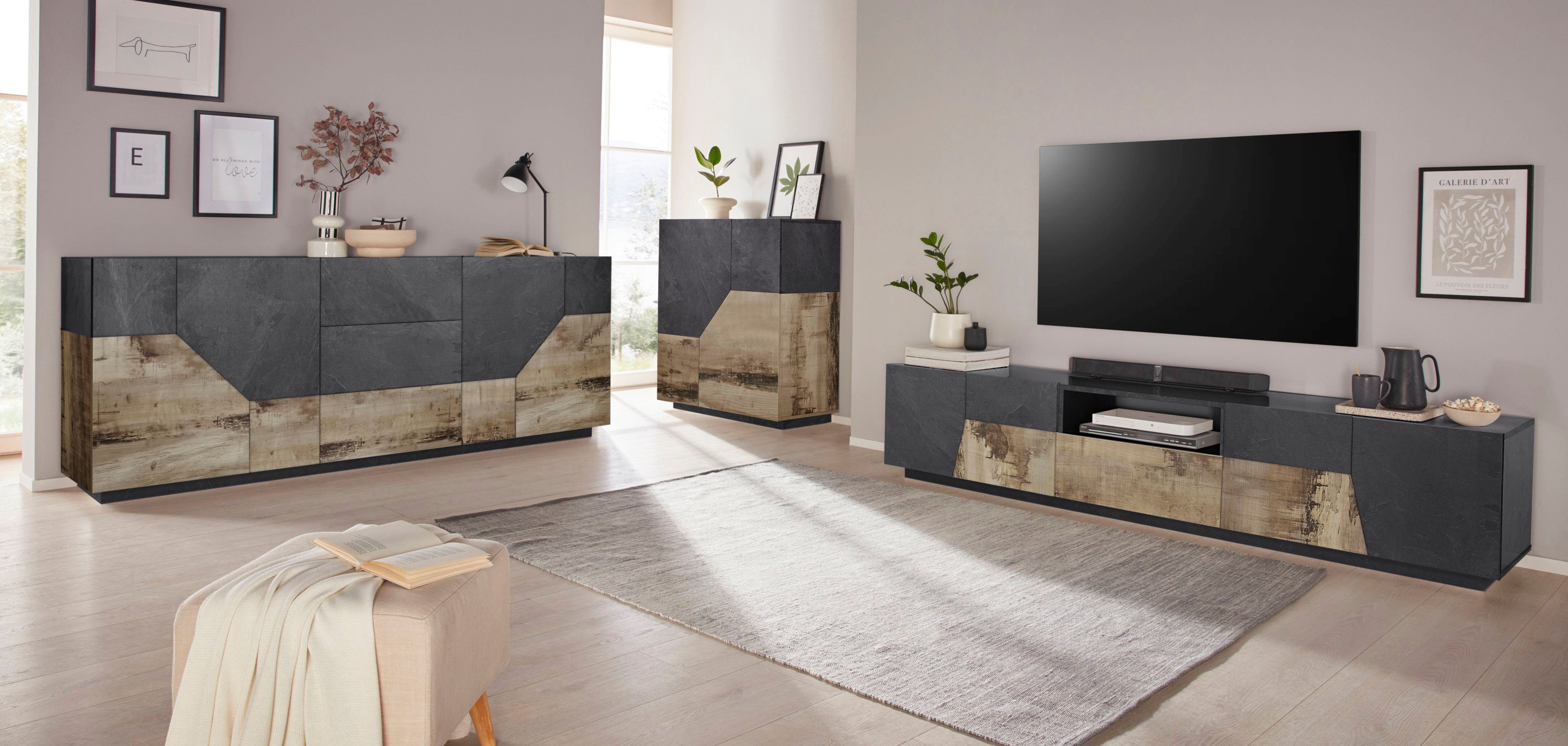 INOSIGN Dressoir ALIEN commode, kast, dressoir met 4 deuren en 3 lades