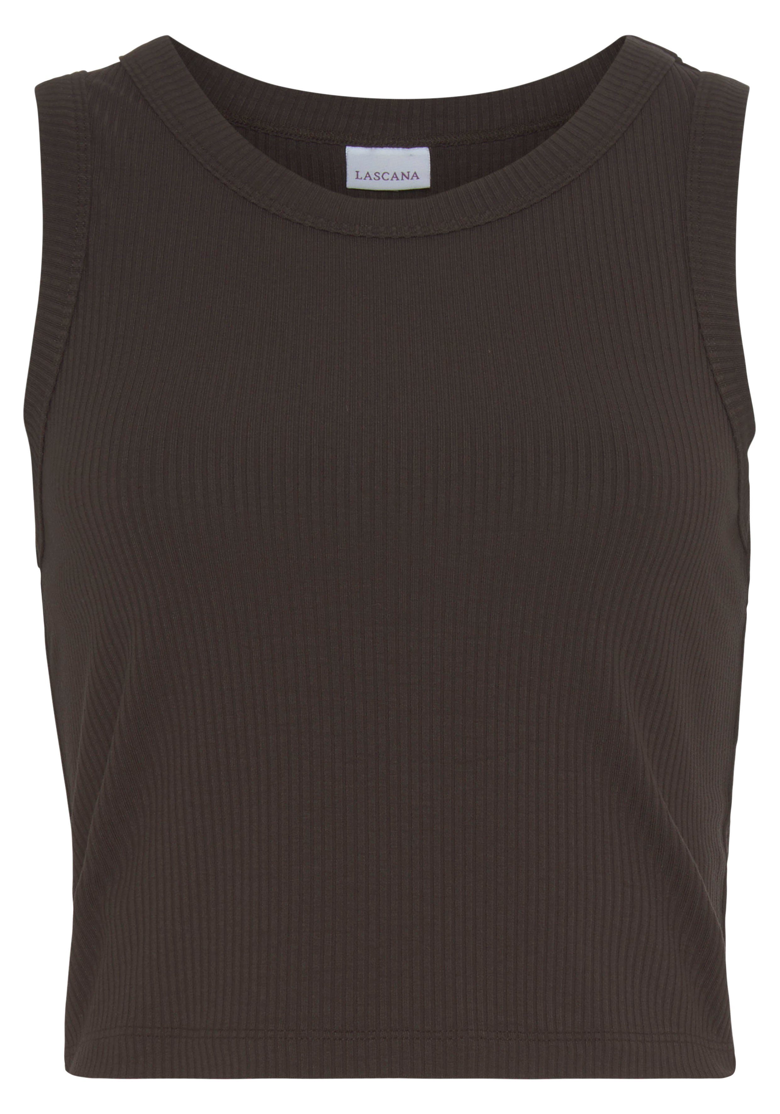Lascana Crop-top van zachte ribstof, zomerse basis tops (Set van 2)