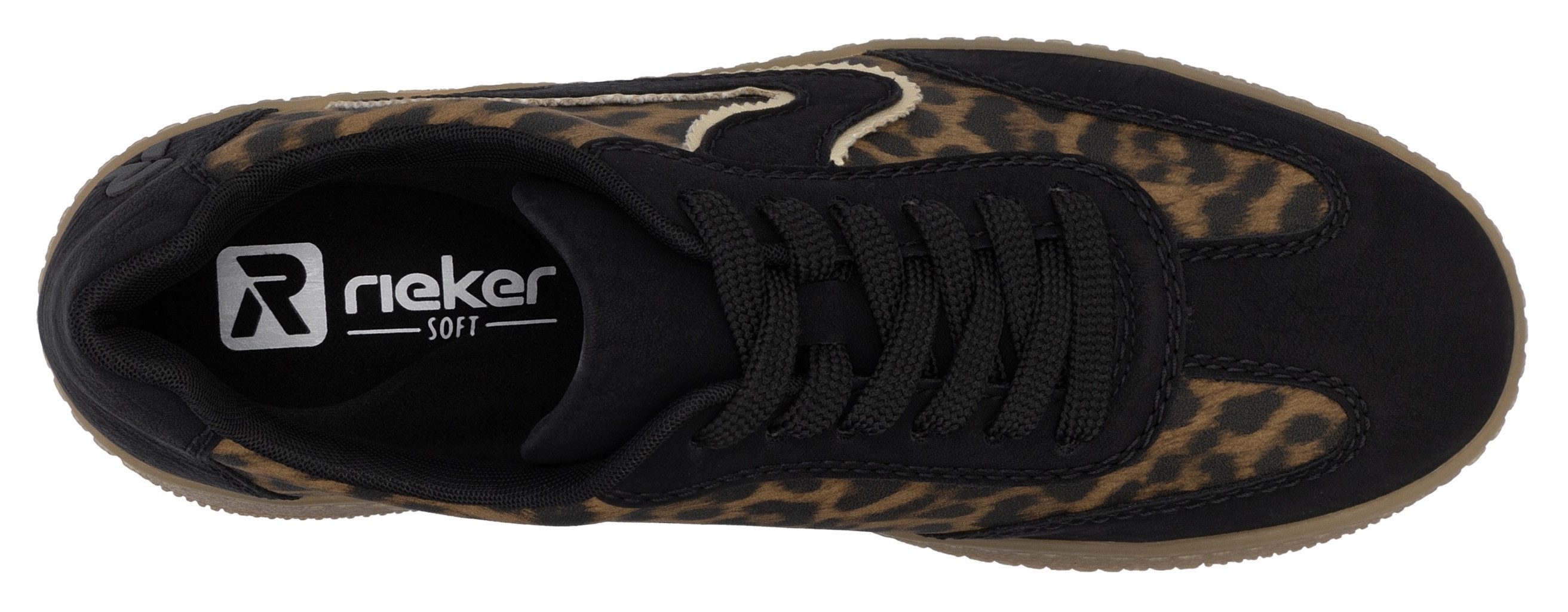 RIEKER Sport Plateausneakers vrijetijdsschoen, lage schoen, veterschoen in vegan uitvoering