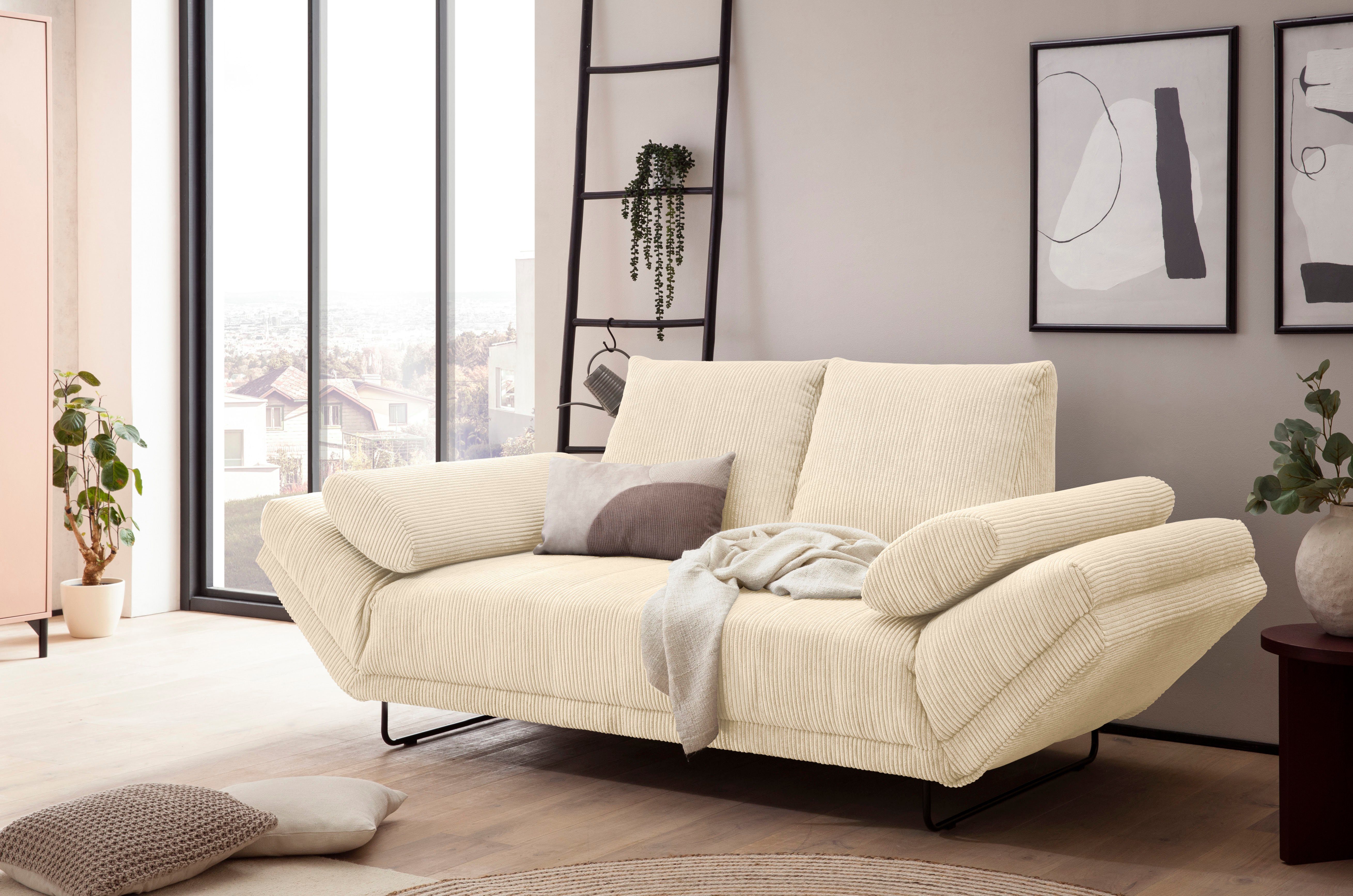 INOSIGN Slaapbank Jadelyn met opklapbare armleuningen, Binnenvering, ribfluwelen bekleding, incl. 2 armleuningkussens, ligoppervlak 97 x 250 cm