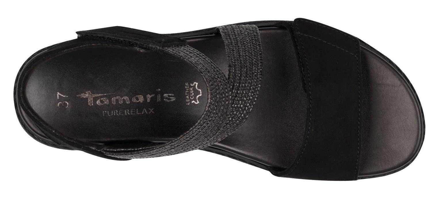 Tamaris Sleehaksandaaltjes , zomerschoen, sandaal, plateauhak, met klittenbandsluiting