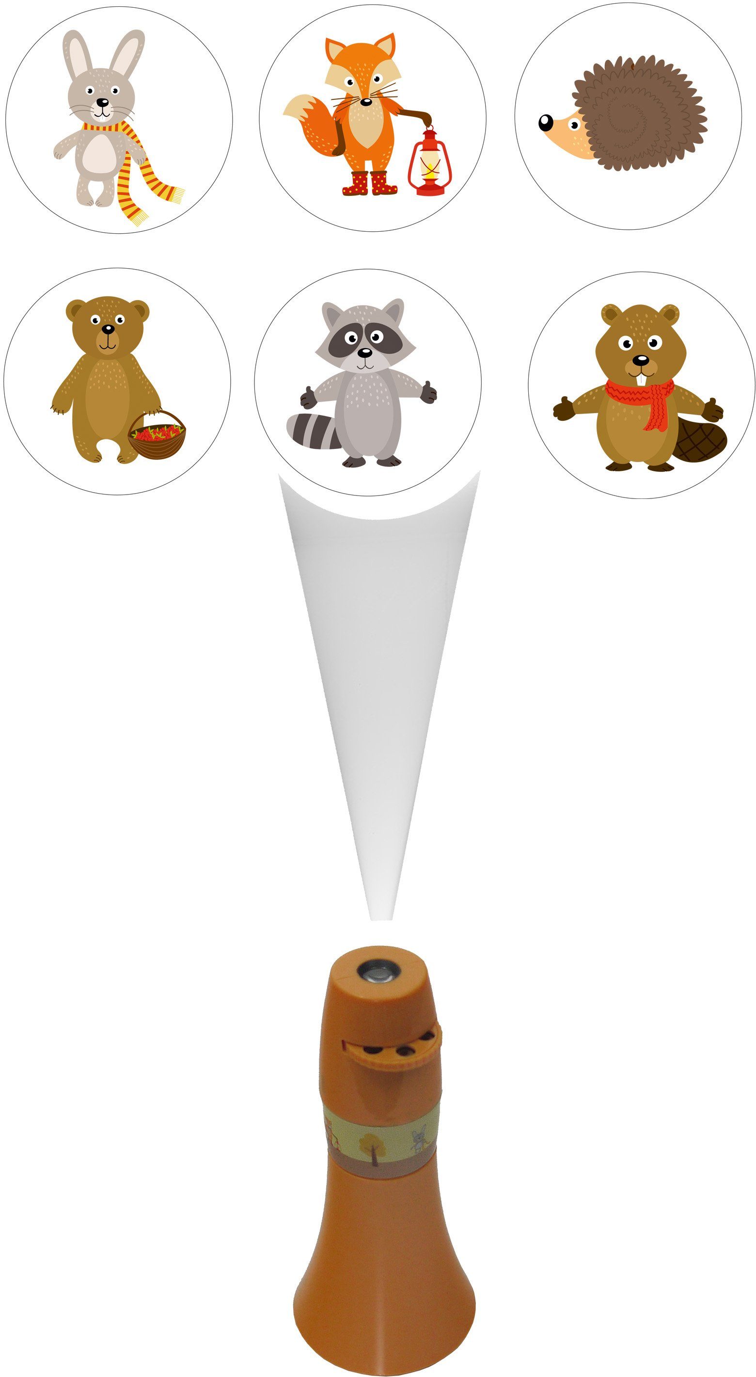 niermann Lednachtlampje Bosdieren Set dieren in het bos 1 (1 x stekker-nachtlicht, 1 x draagbare beamer) (1 stuk)