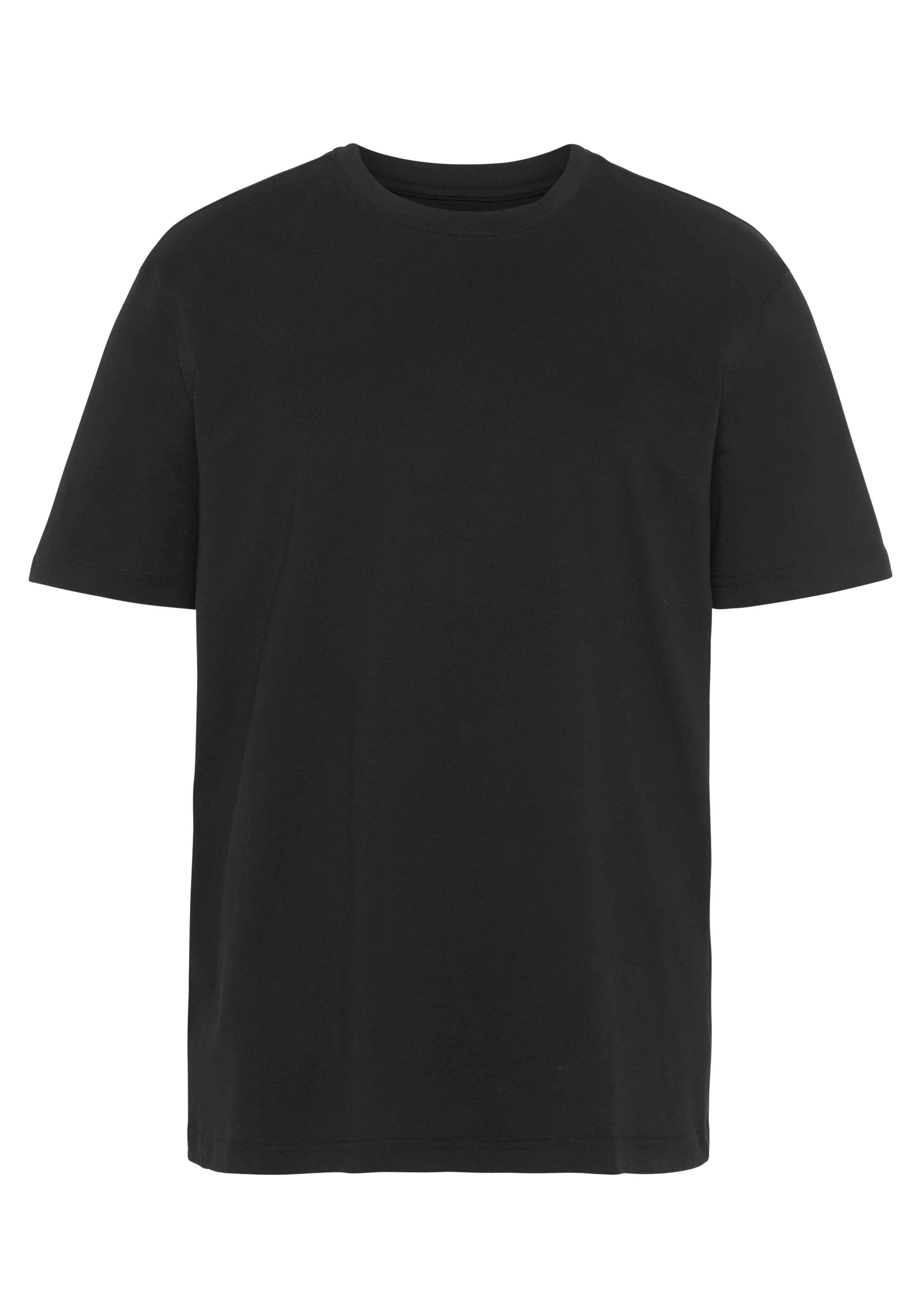 Man's World T-shirt Nieuwe kleuren! Korte mouw, effen kleur, ronde hals, van katoen(3-delig, Set van 3)