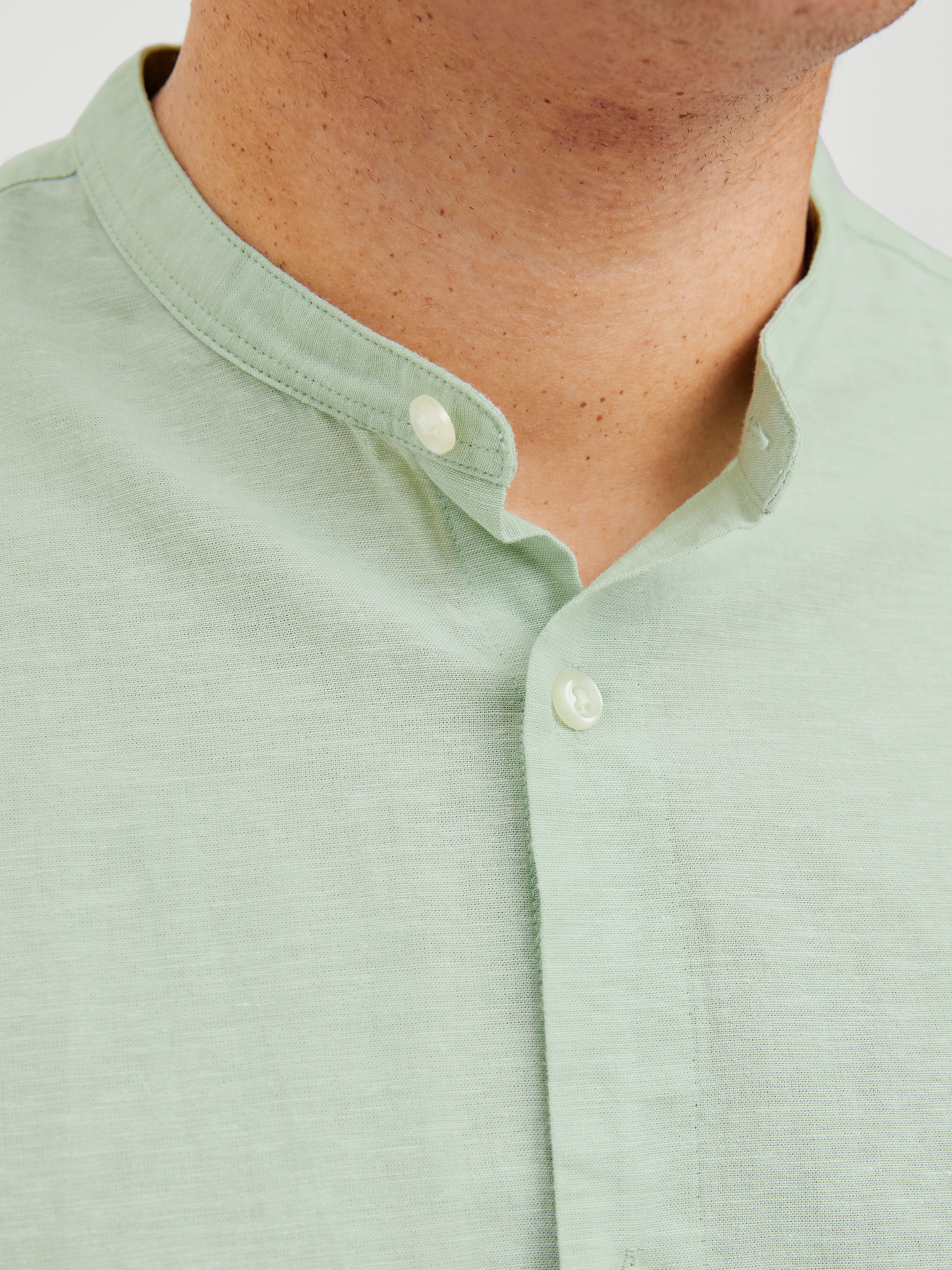 Jack & Jones PlusSize Overhemd met lange mouwen JJEBREEZE LINEN BLE BAND SHIRT LS SN PLS
