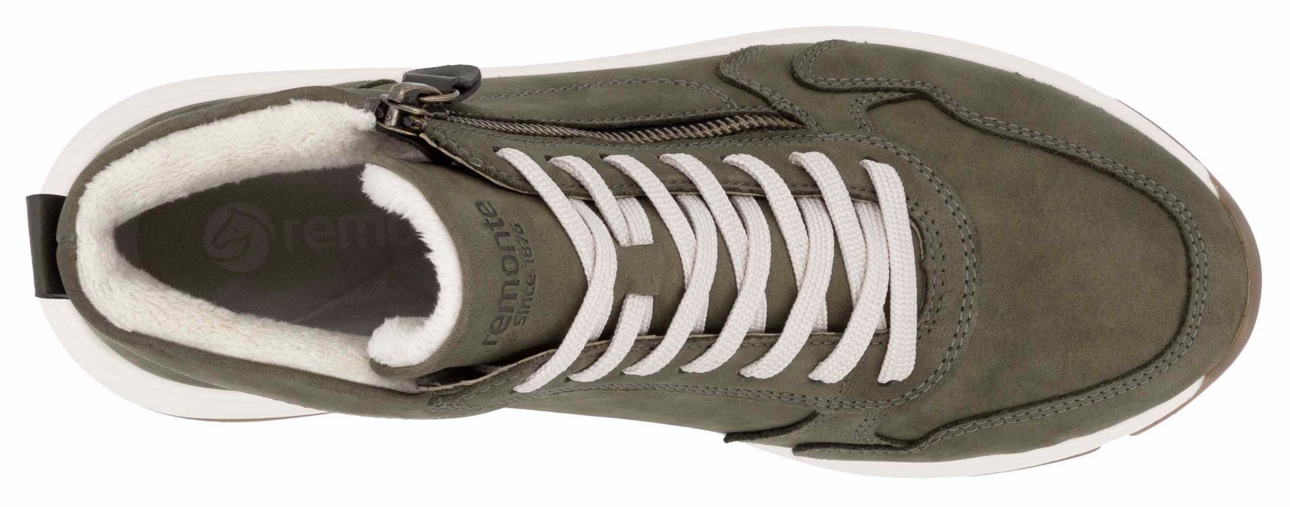 Remonte Sneakers met sleehak high-top sneaker, veterschoen, vrijetijdsschoen met buitenrits