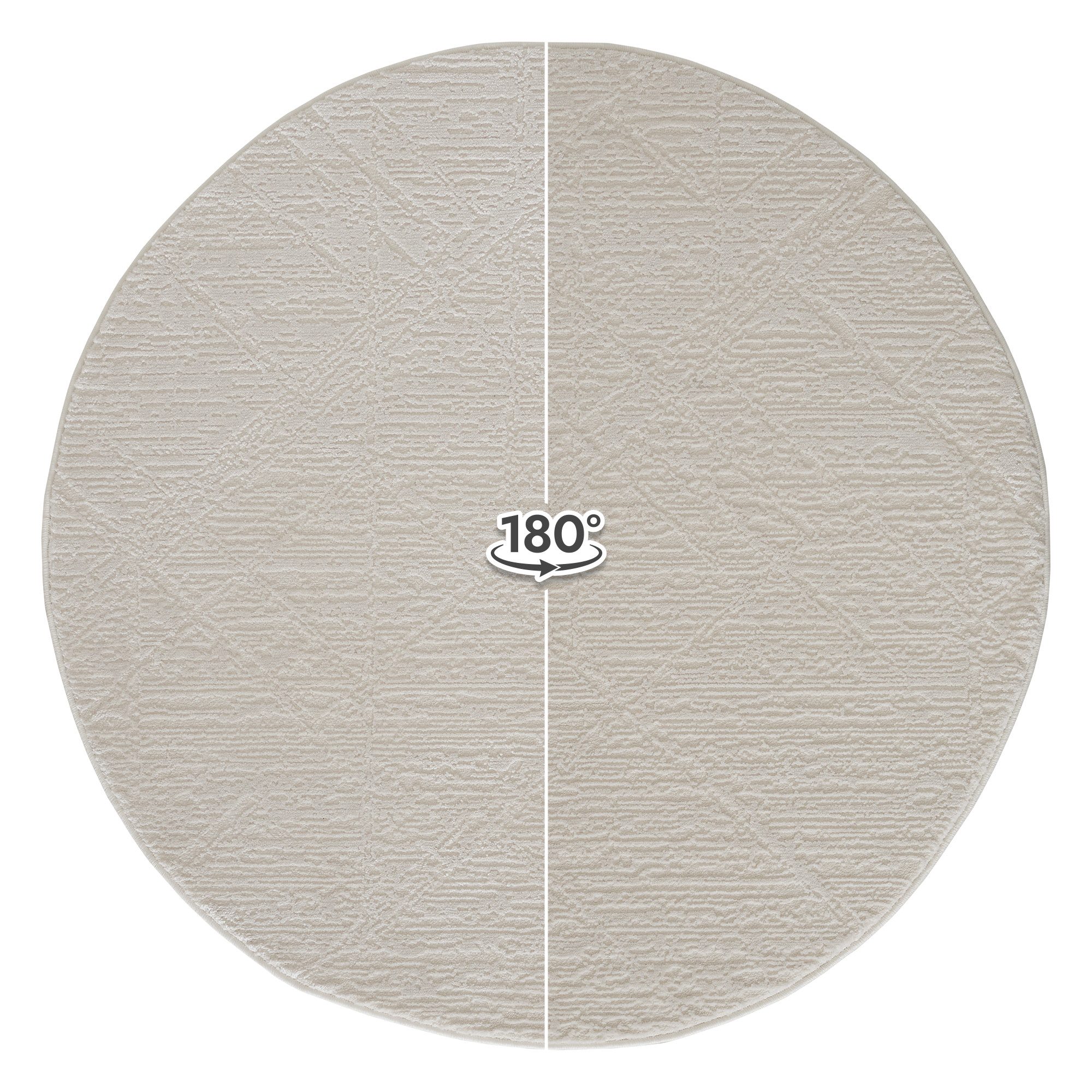 Sehrazat Vloerkleed Moda Korte pool tapijt met subtiele glans, hoogwaardige afwerking moderne vloerkleden maat Ø 200 cm x 10 mm beige