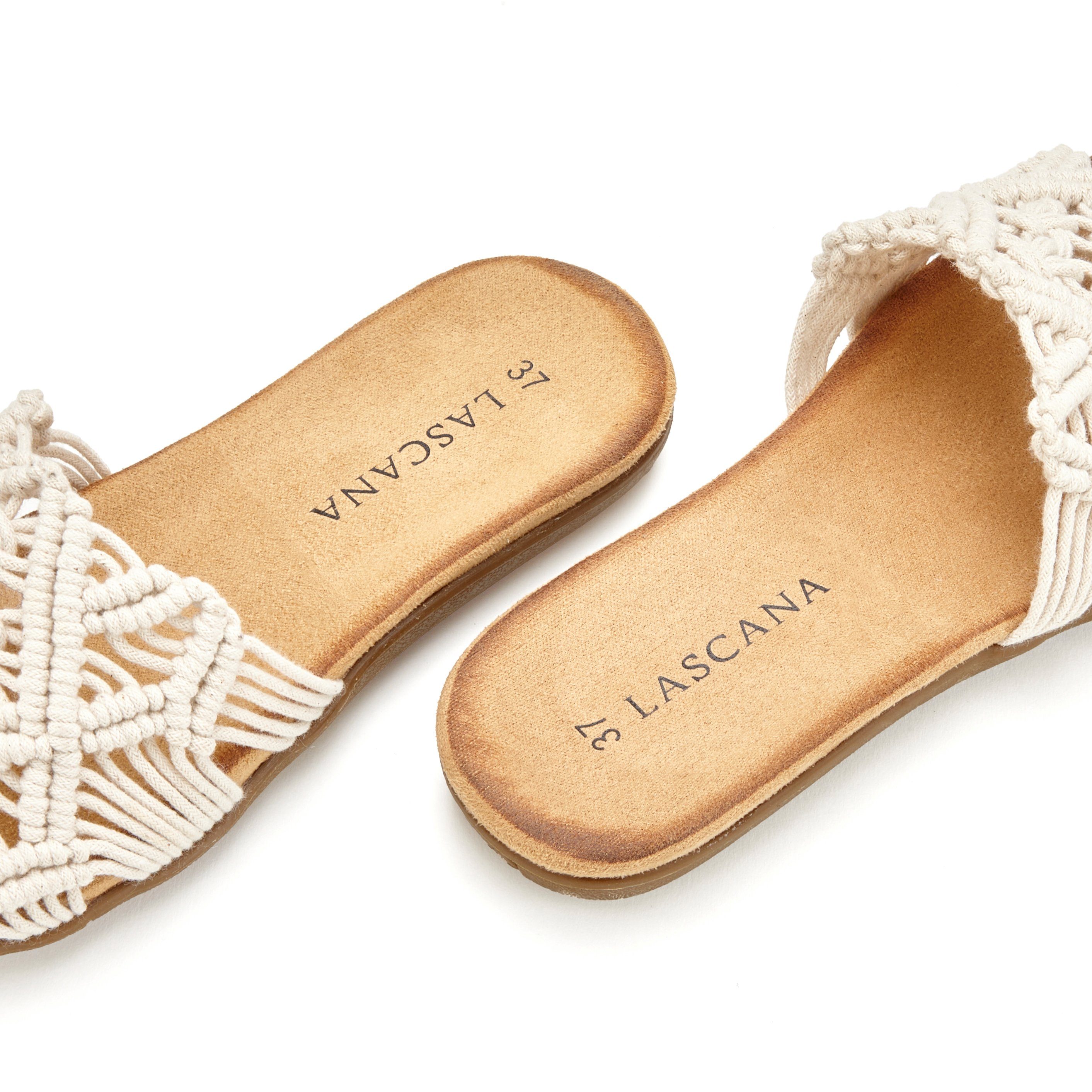Lascana Slippers Mule, sandaal, open schoen met modieus haakpatroon VEGAN
