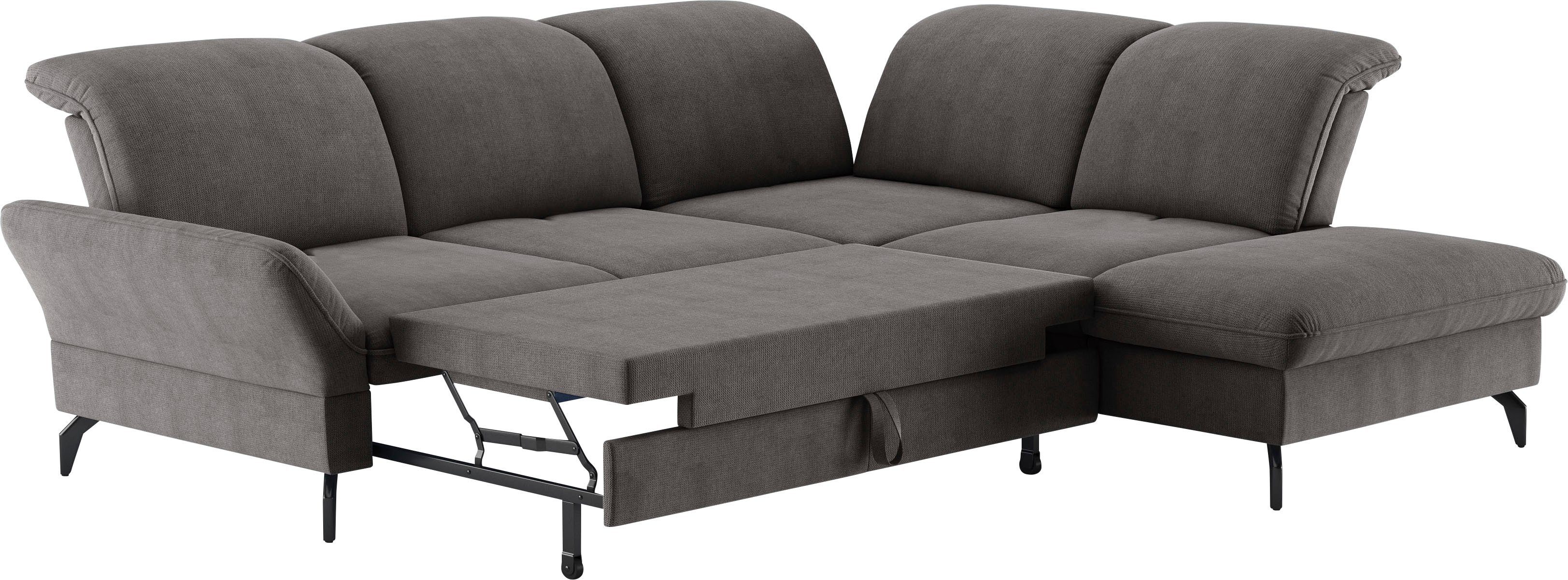 sit&more Hoekbank Leandro L-vorm Naar keuze met bed, hoofdbord en armleuningfunctie, en bergruimte