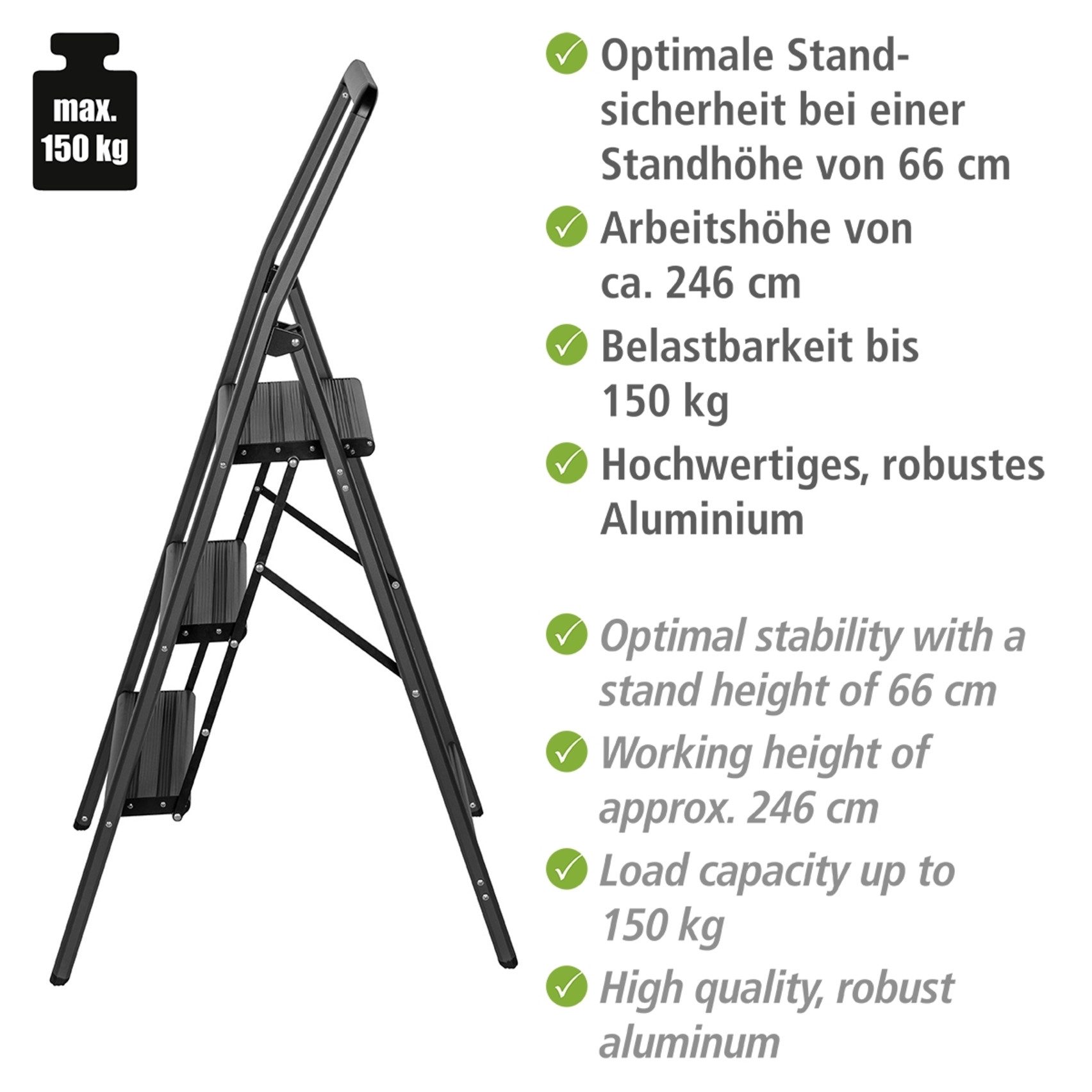 WENKO Huishoudtrapje Model Alu-Compact