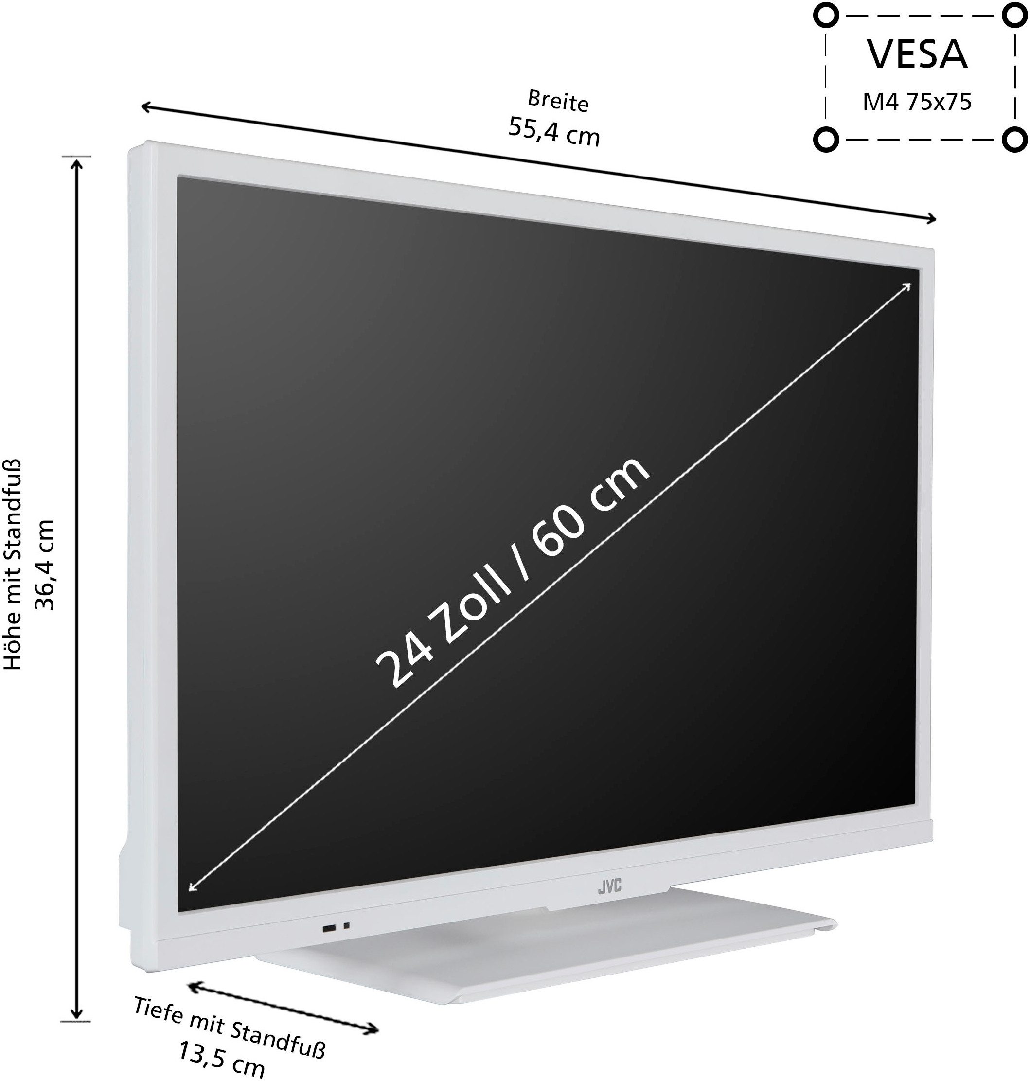 JVC Led-TV LT-24VH5455W, 60 cm / 24", HD ready, Smart TV