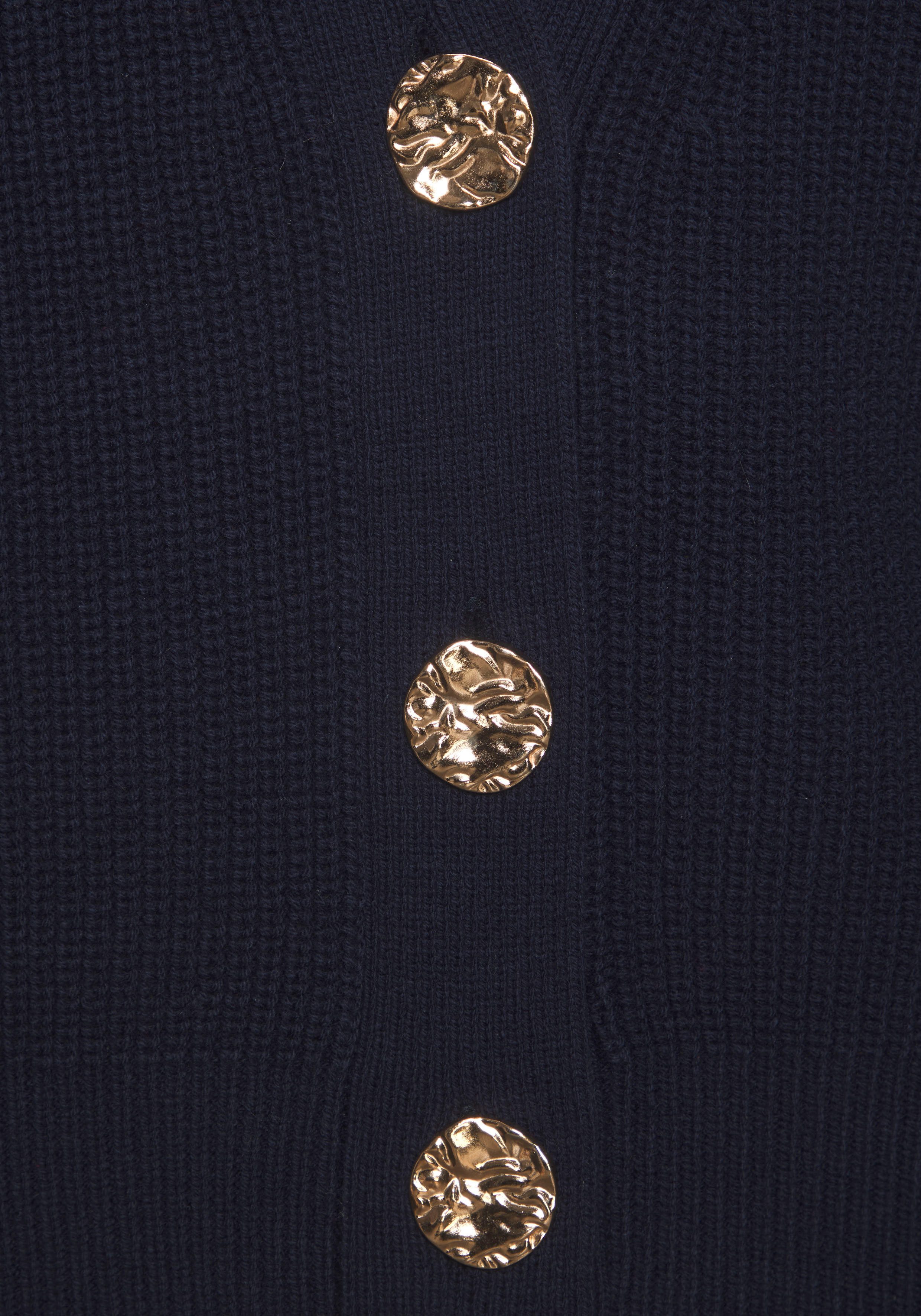 Lascana Mouwloos vest met goudkleurige knopen, pullunder, modieus