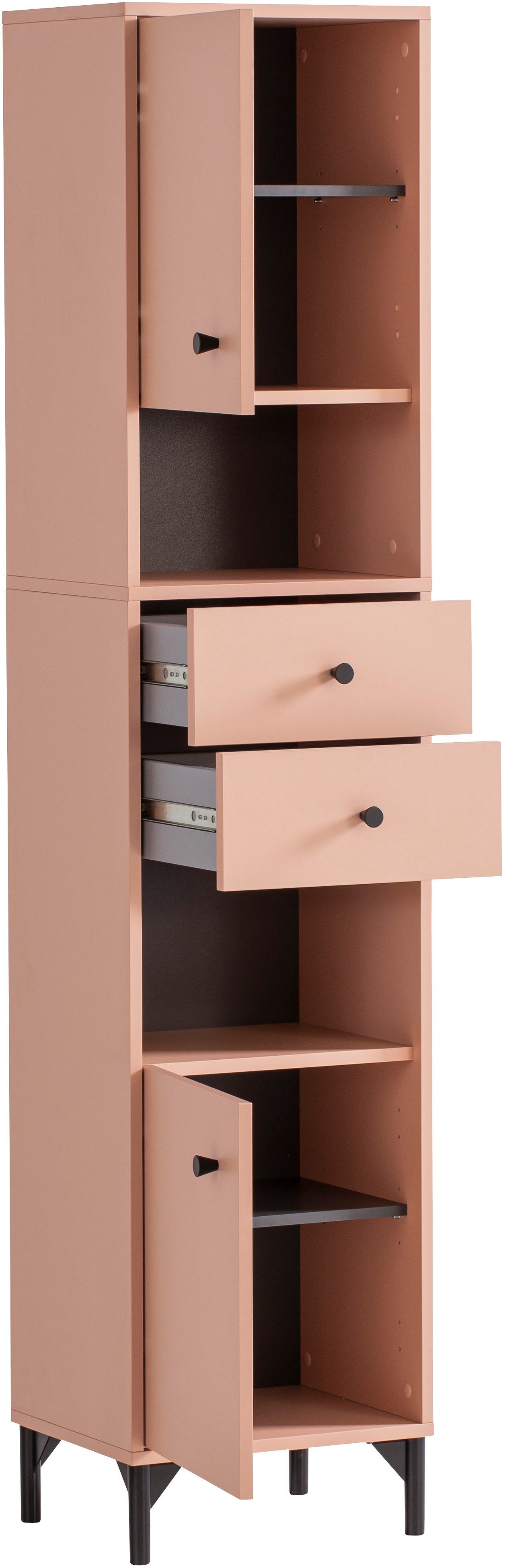 Schildmeyer Hoge kast Smash, breedte 40 cm Abrikozen decor, verwisselbare deuropening