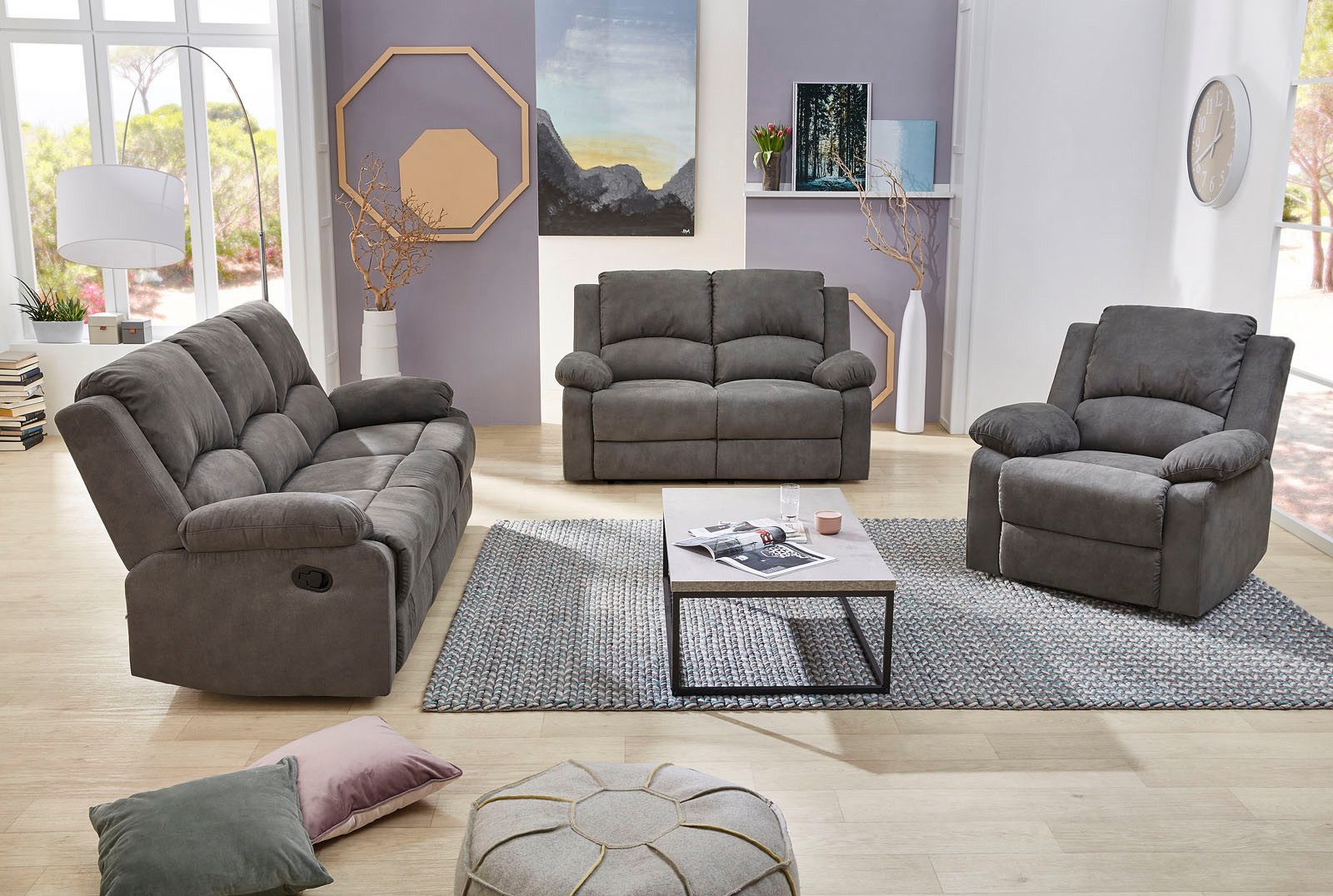 Jockenhöfer Gruppe Fauteuil Dakota Ligfunctie met halfautomatische relaxfunctie, TFK bekleding