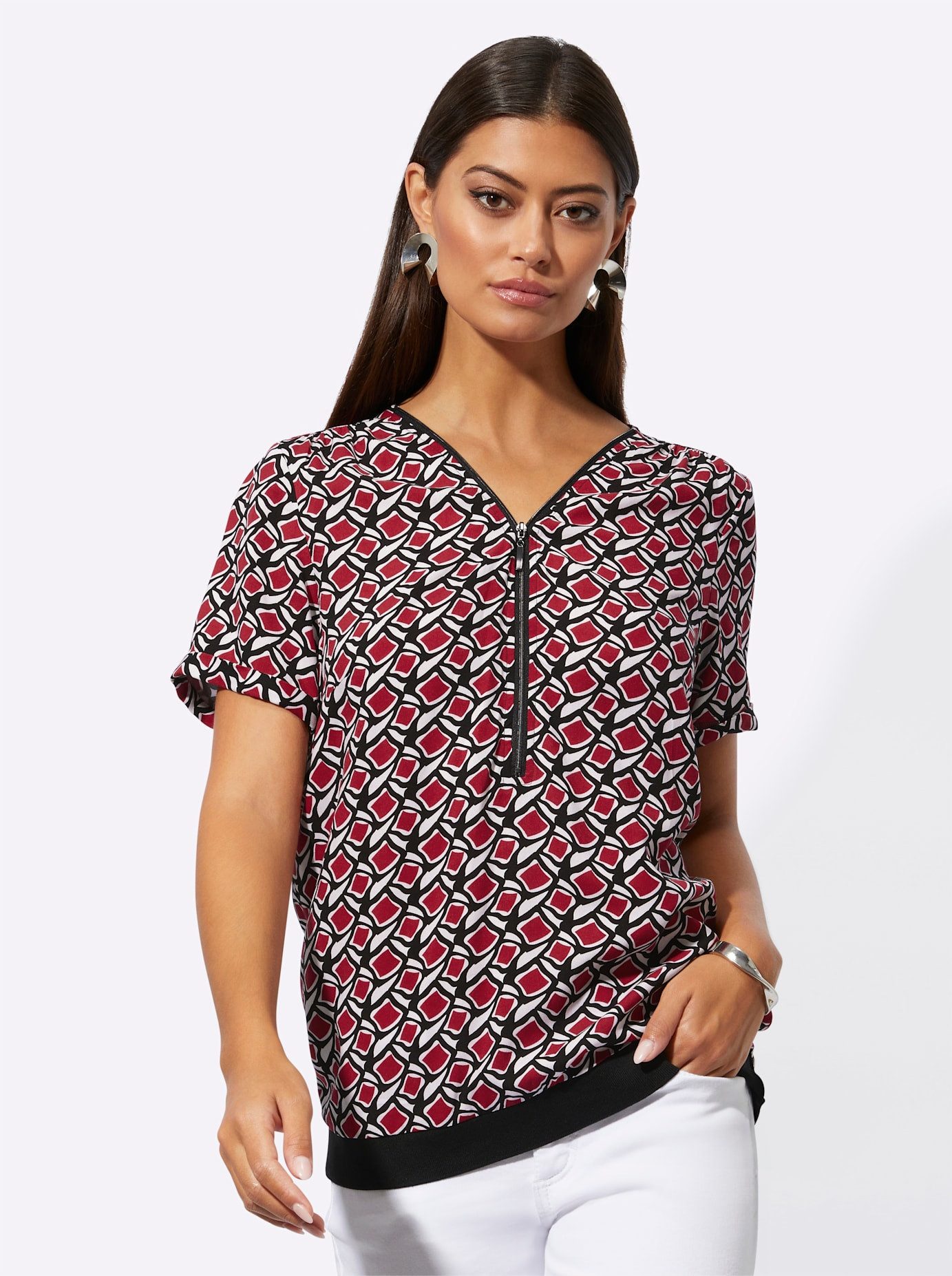 Creation L Blouse met korte mouwen